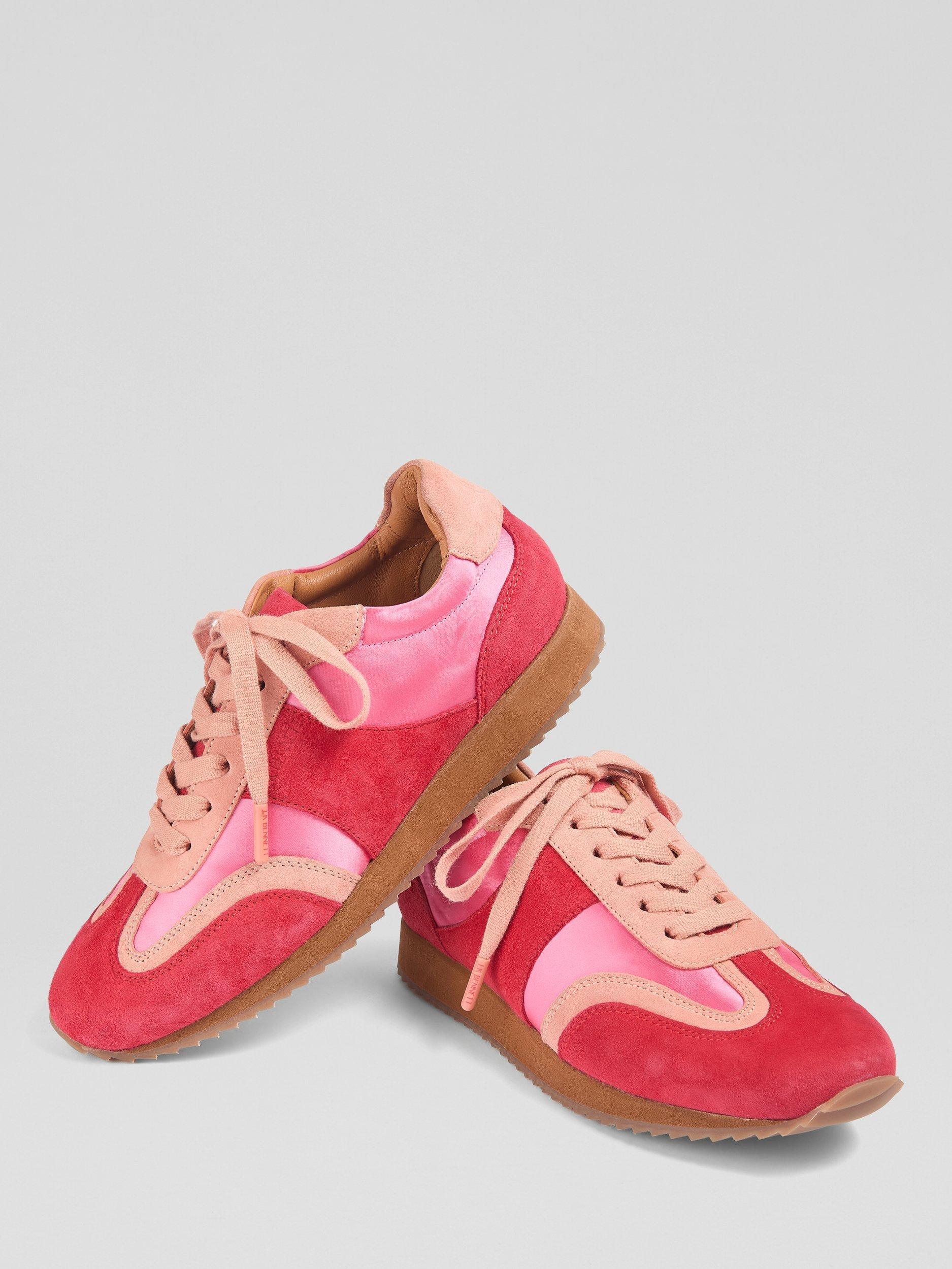 Product image 4 of 4, which shows L.K.Bennett Lkb Sport Runner Suede Trainers, Pink, 2