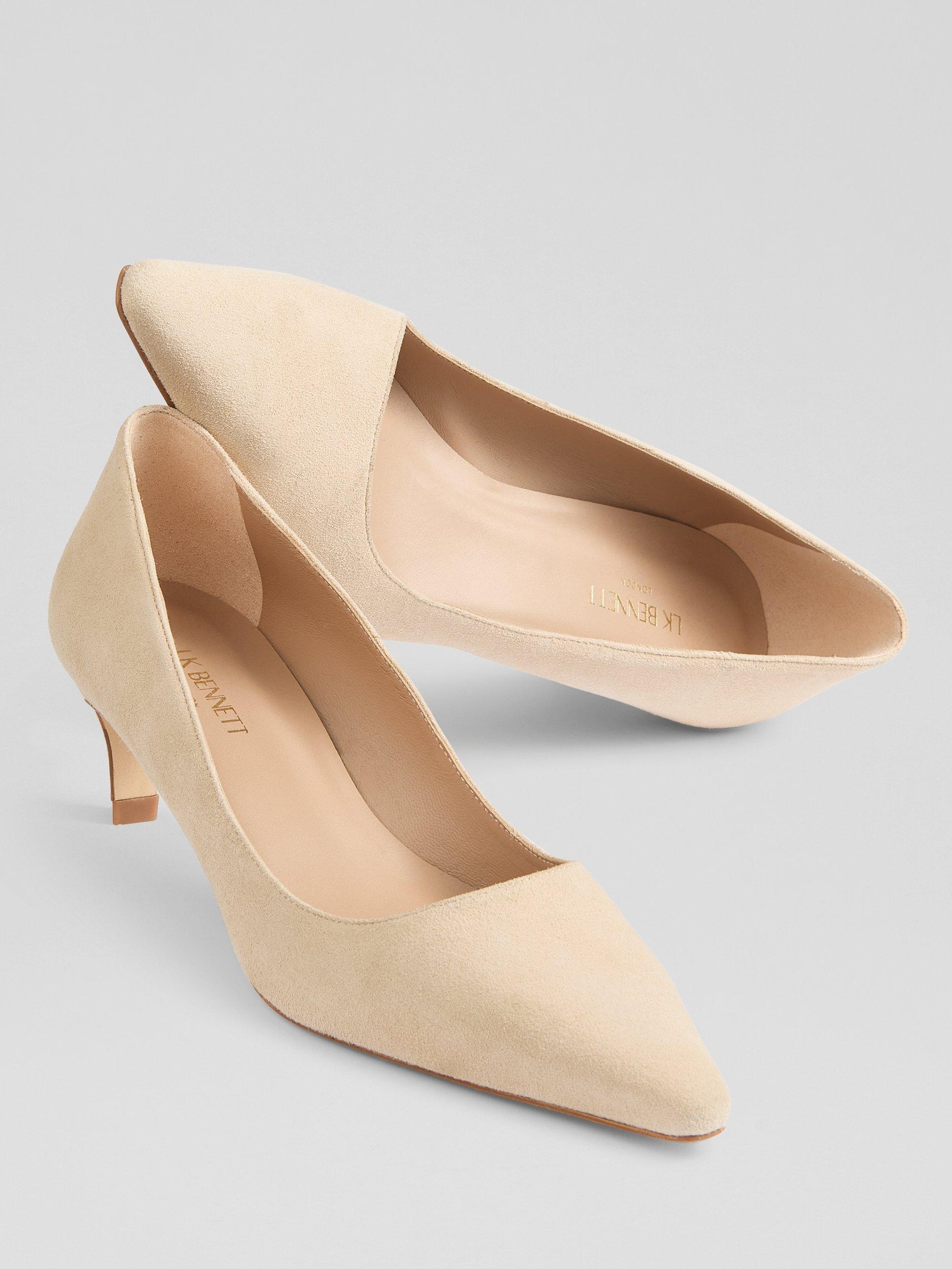 Product image 3 of 3, which shows L.K.Bennett Ava Moiré Kitten Heel Court Shoes, Trench, 2