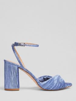 L.K.Bennett Lilith Twist Front Block Heel Sandals, Champagne, Blue