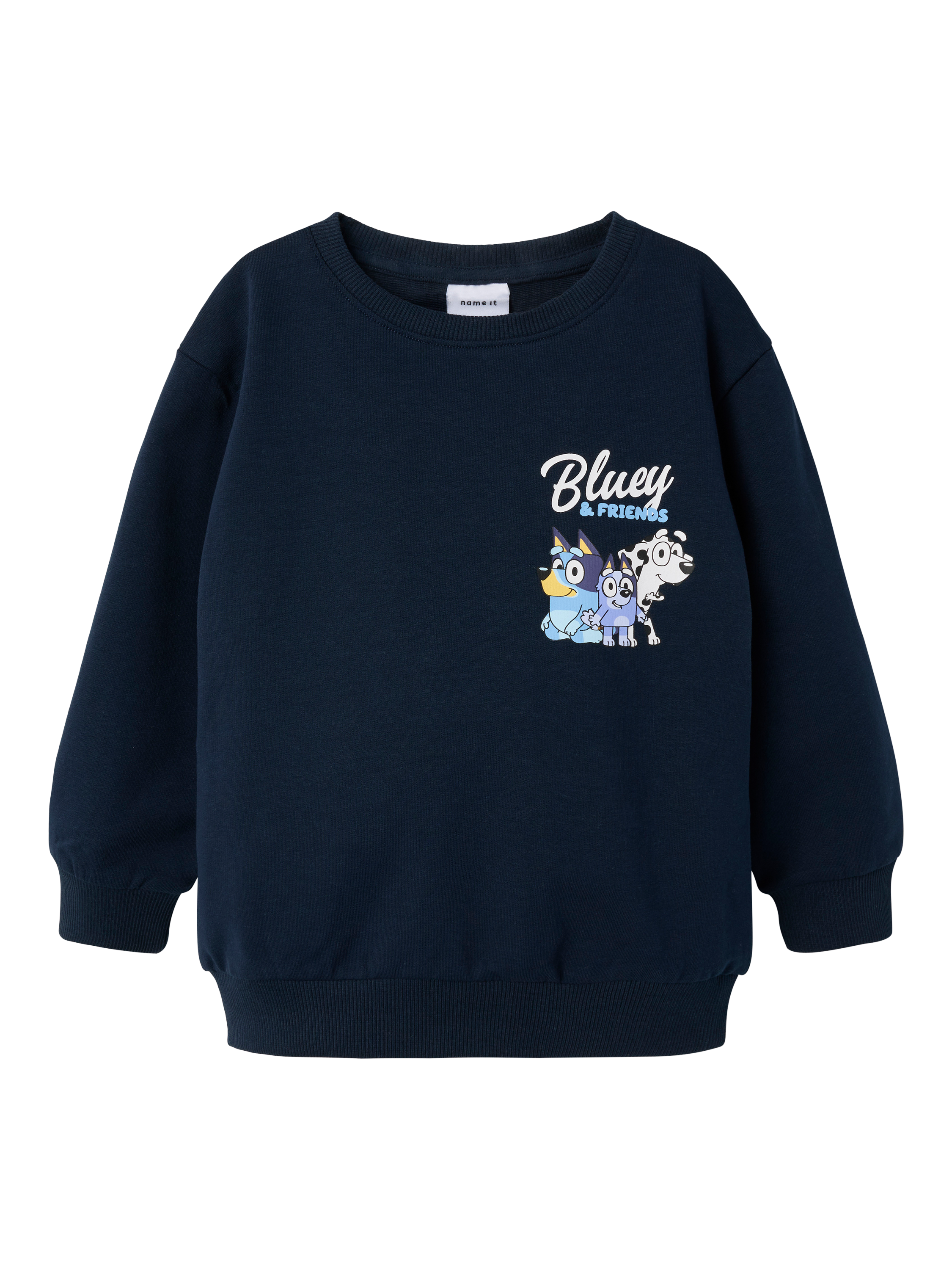 Product image 1 of 3, which shows NAME IT Kids' Bluey Sweatshirt, Dark Sapphire, 18-24 months