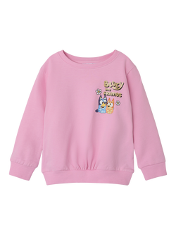 NAME IT Kids' Bluey Sweatshirt, Pink Frosting, Pink Frosting
