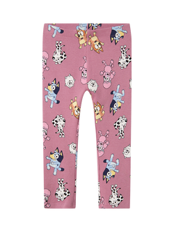 NAME IT Kids' Bluey Leggings, Mauve Orchid, Mauve Orchid