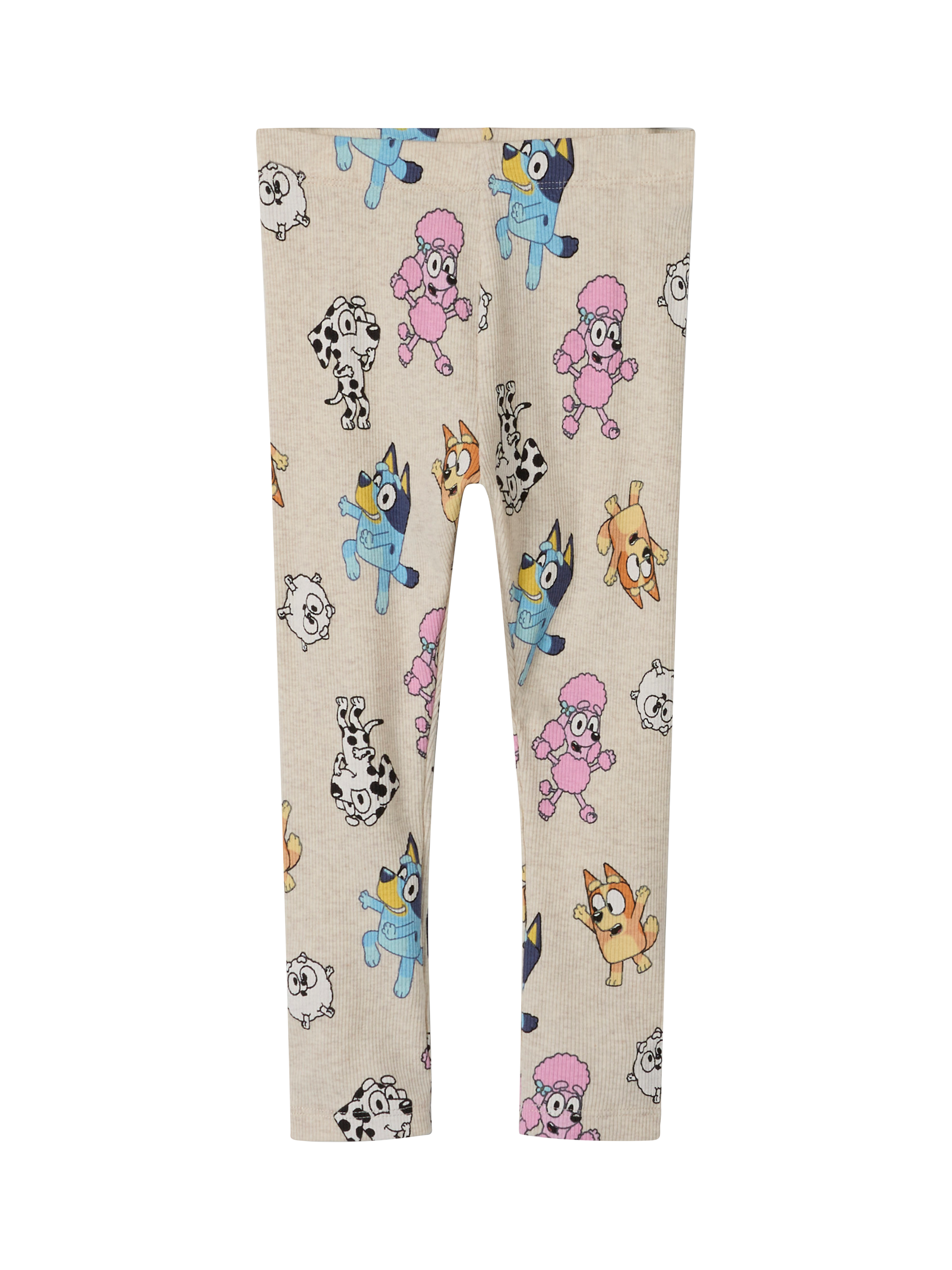 Product image 3 of 5, which shows NAME IT Kids' Bluey Leggings, Peyote Melange, 12-18 months