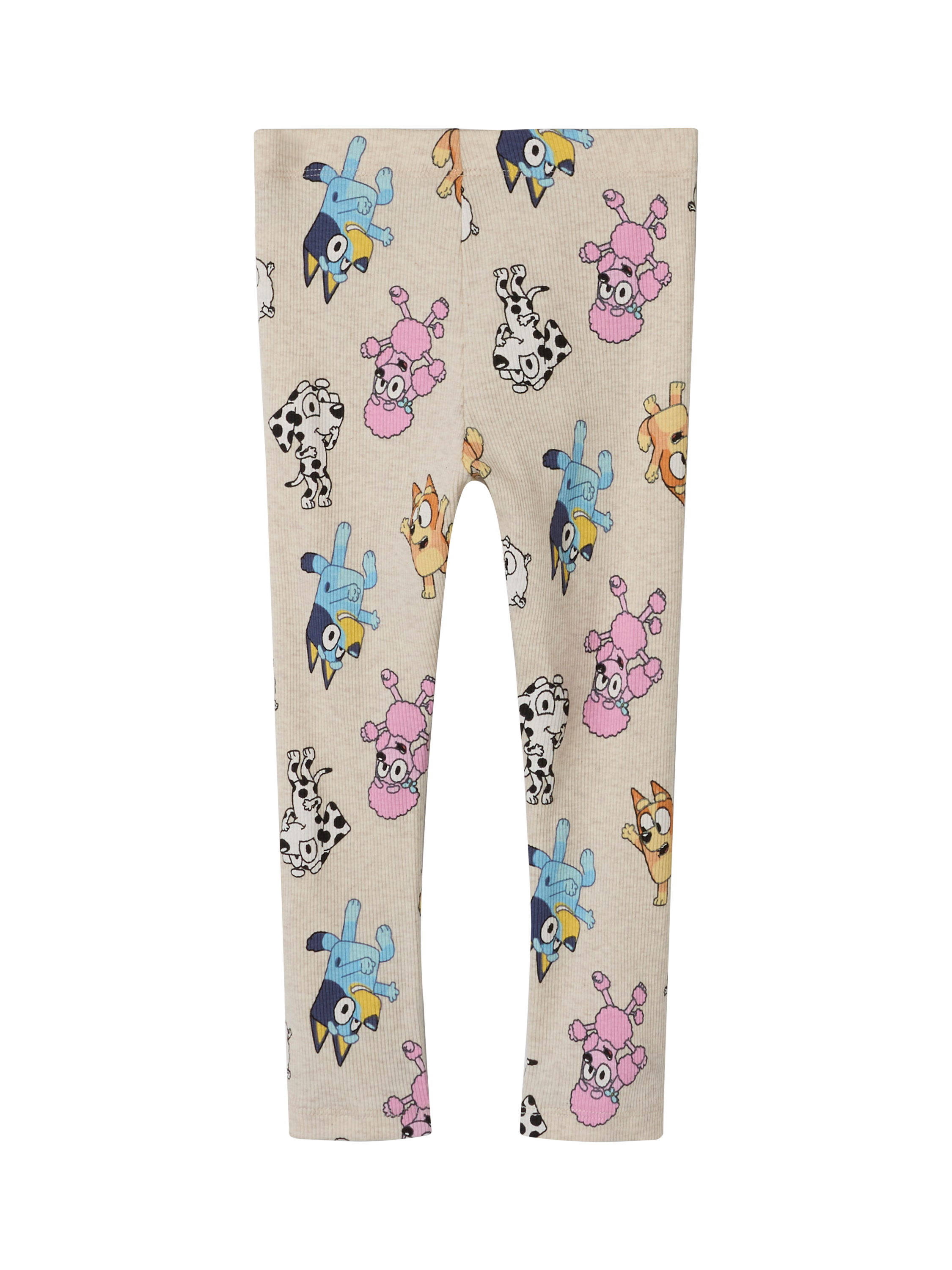 Product image 4 of 5, which shows NAME IT Kids' Bluey Leggings, Peyote Melange, 12-18 months