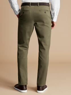 Charles Tyrwhitt Classic Fit Non-Iron Chino Trousers, Olive Green - view 2, Olive Green