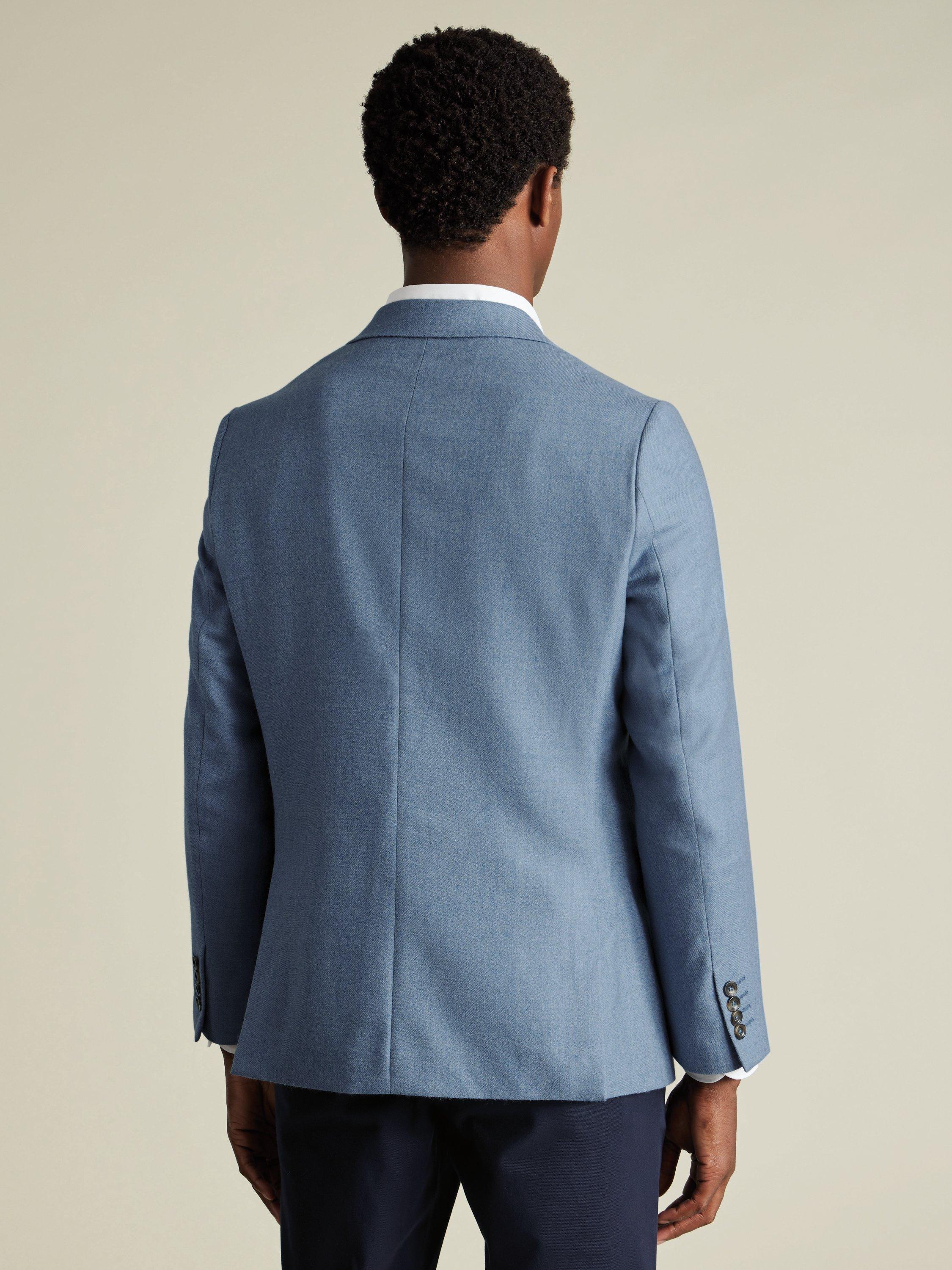 Product image 2 of 5, which shows Charles Tyrwhitt Slim Fit Twill Wool Blazer, Airforce Blue, 38R