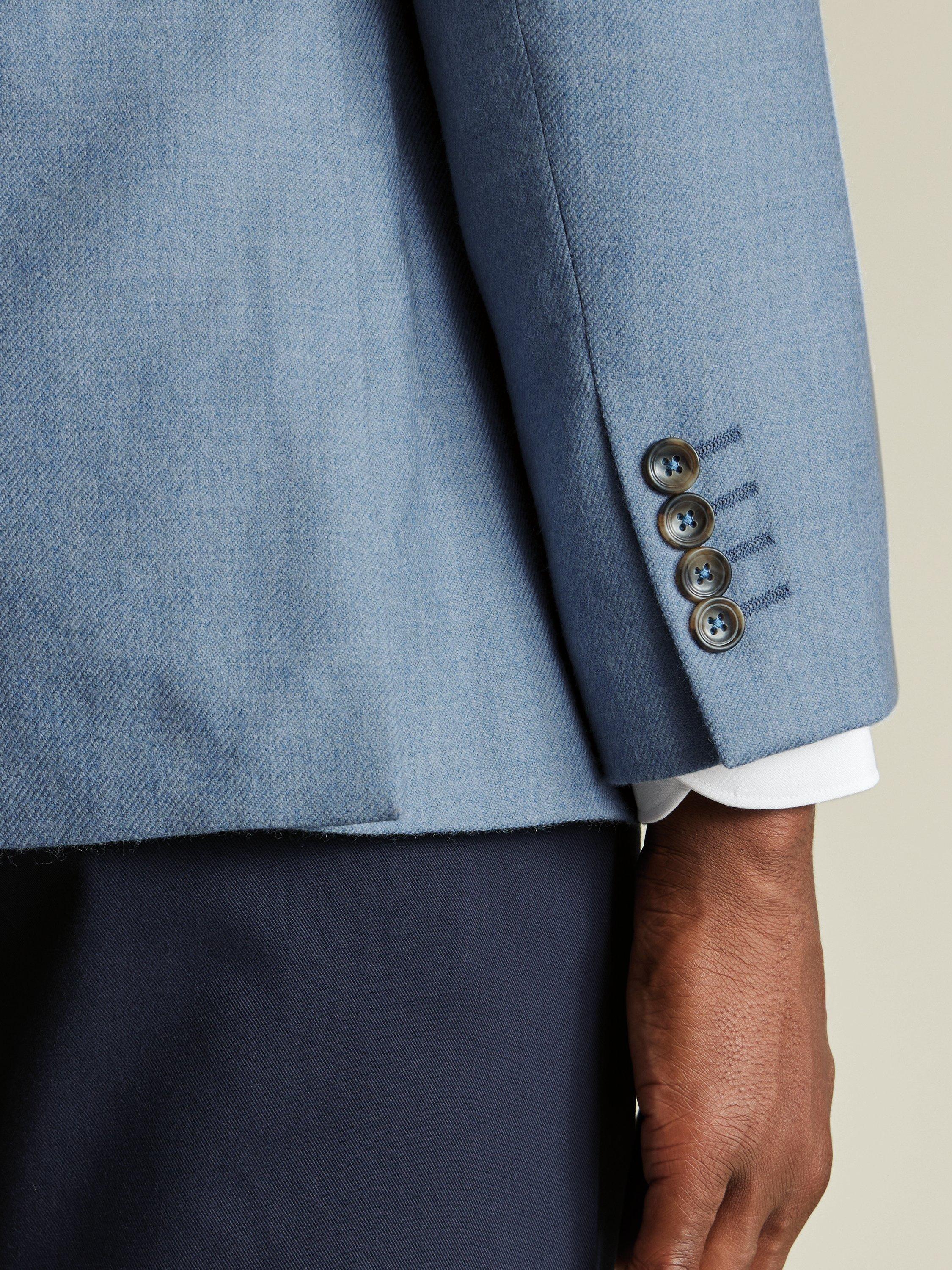 Product image 3 of 5, which shows Charles Tyrwhitt Slim Fit Twill Wool Blazer, Airforce Blue, 38R