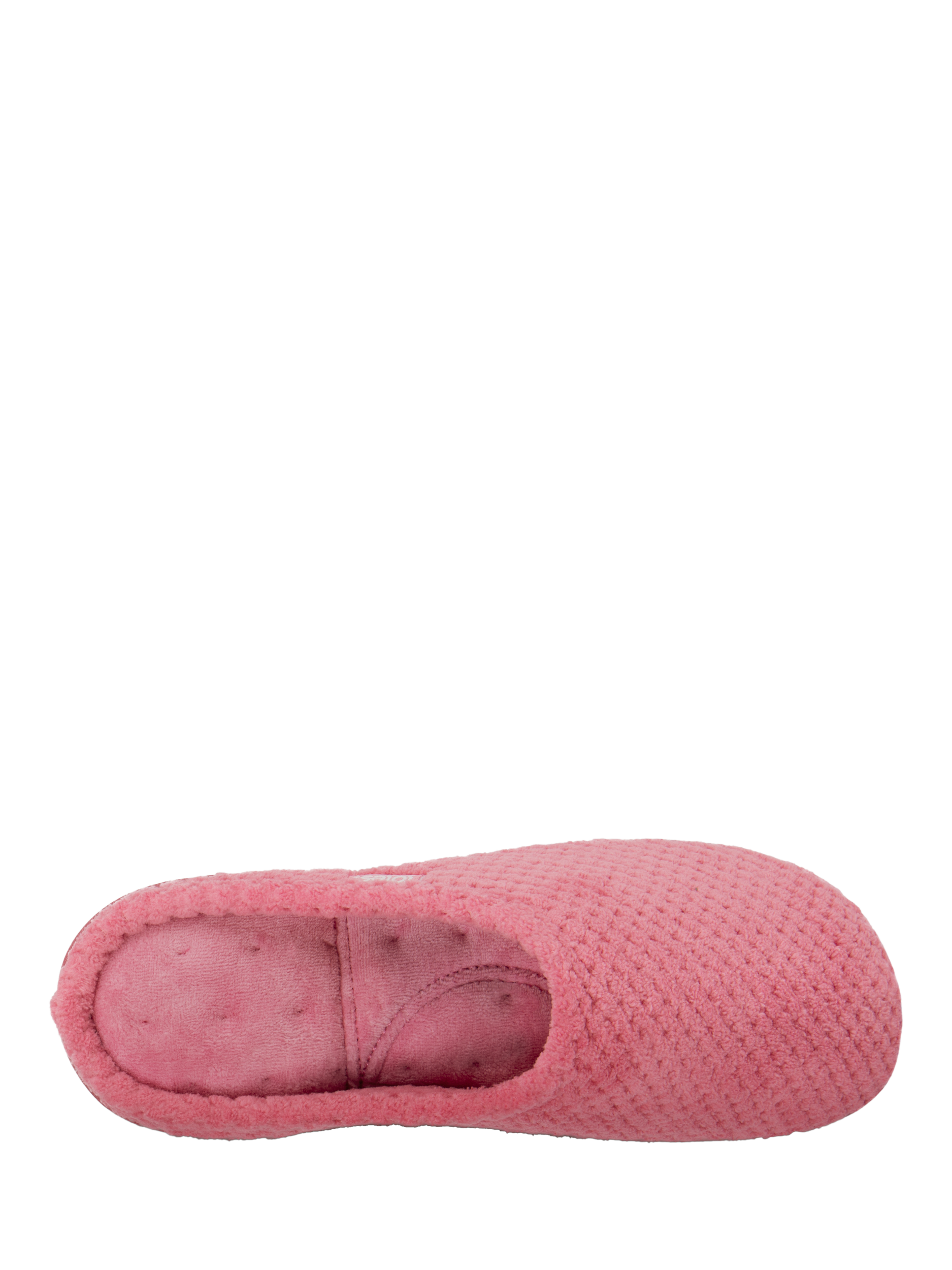 Product image 5 of 6, which shows totes Isotoner Women's Popcorn Terry Mule Slippers, Bright Pink, 4