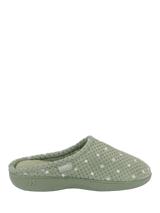 totes Isotoner Women's Popcorn Terry Mule Slippers, Sage Green