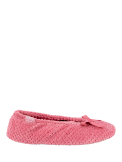totes Terry Popcorn Ballet Slippers, Bright Pink