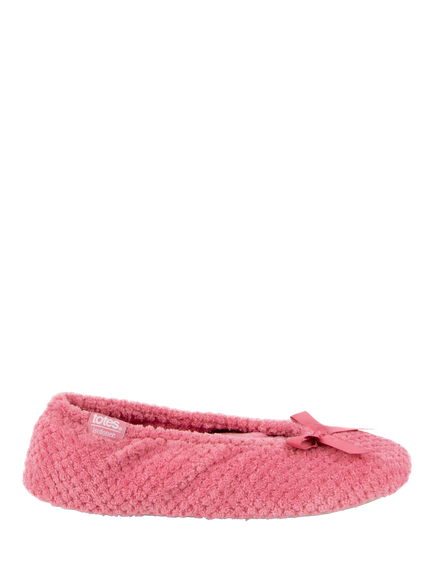 totes Terry Popcorn Ballet Slippers, Bright Pink