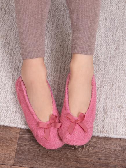 totes Terry Popcorn Ballet Slippers - view 2, Bright Pink