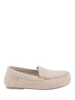 totes Isotoner Women's Textured Moccasin Slippers, Light Brown, Light Brown