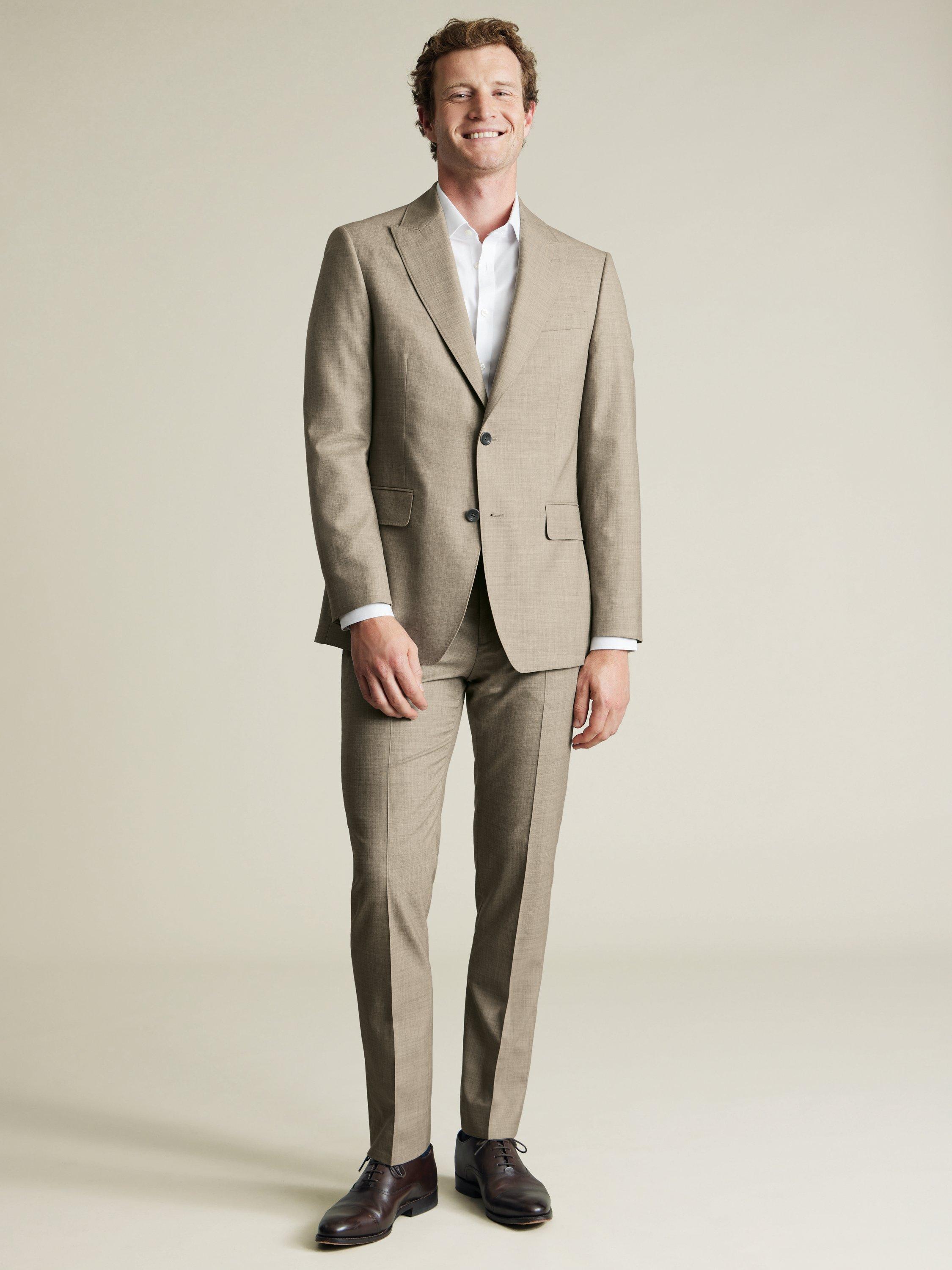 Product image 5 of 5, which shows Charles Tyrwhitt Slim Fit Wool Blazer, Limestone, 38R