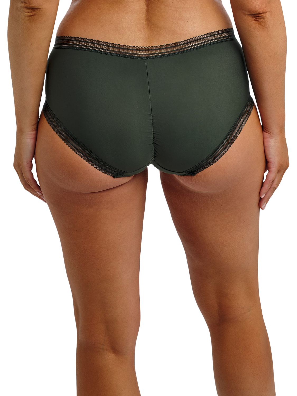 Product image 3 of 5, which shows Fantasie Fusion Jacquard Knickers, Evergreen, S