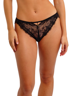 Freya Fascinate Floral Lace Knickers, Black, Black