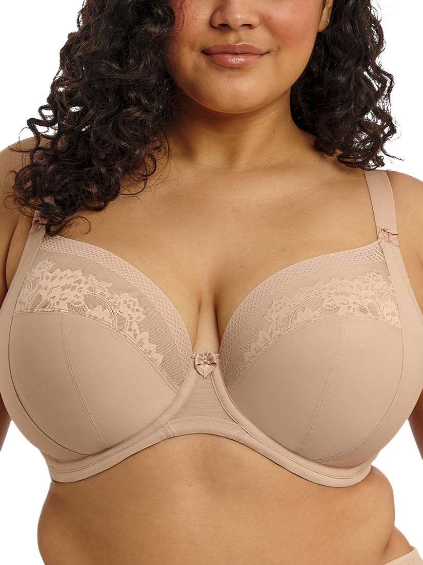 Product image 1 of 4, which shows Elomi Nerina Underwired Plunge Bra, Sahara, 34F