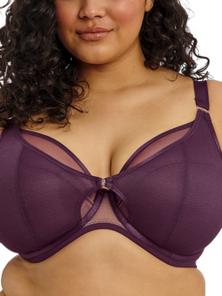 Elomi Kintai Underwired Plunge Bra, Blackberry, Blackberry