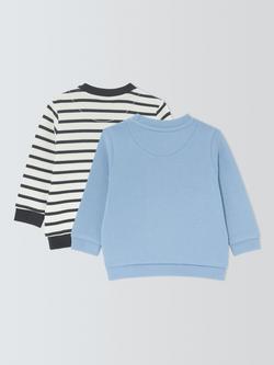 John Lewis Baby Jersey Cotton Sweatshirts, Pack of 2, Blue - view 2, Blue