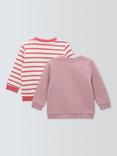 John Lewis Baby Cotton Sweatshirt, Pack of 2, Pink