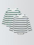 John Lewis Baby Cotton Stripe Long Sleeve T-Shirt, Pack of 2, Blue