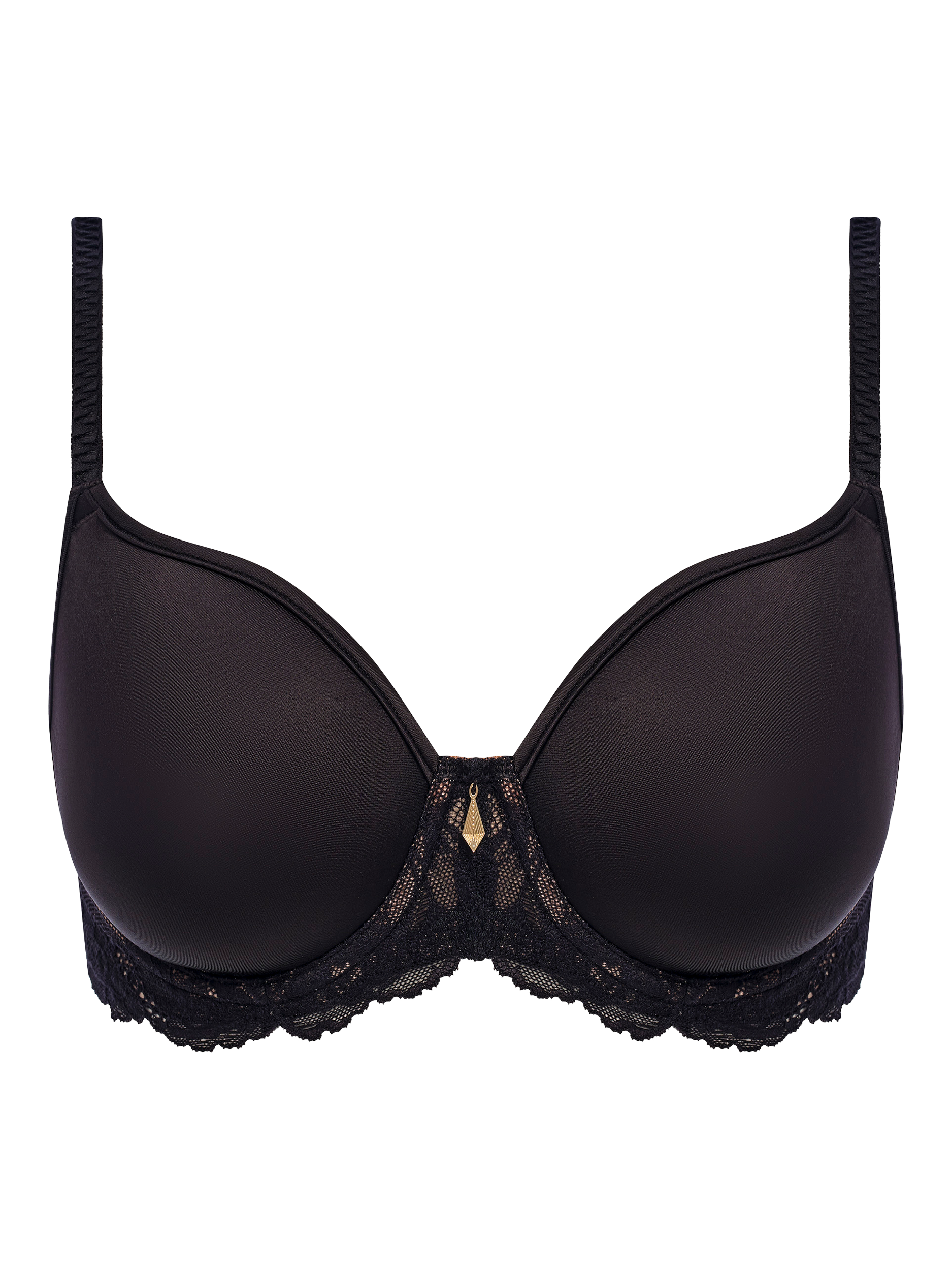 Product image 3 of 3, which shows Wacoal Vivid Attraction Underwired Plunge Bra, Black, 32C