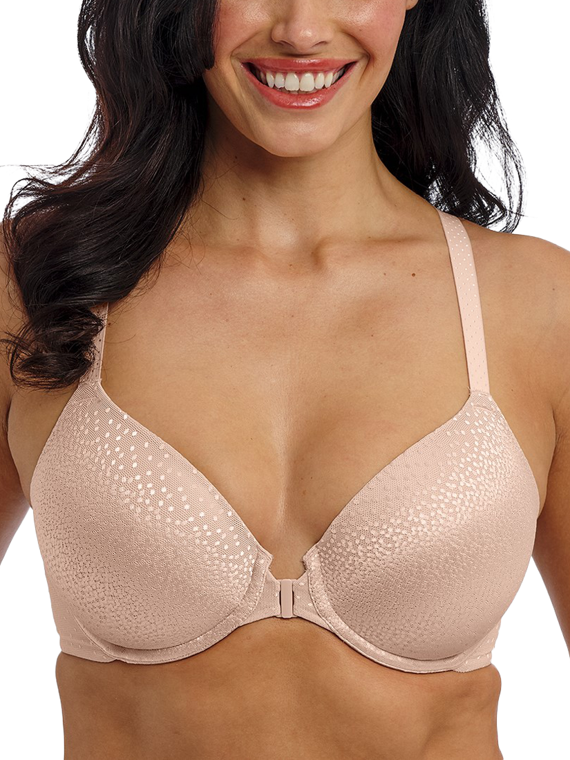 Product image 1 of 4, which shows Wacoal Back Appeal Underwired Front Fastener Bra, Rose Dust, 32D