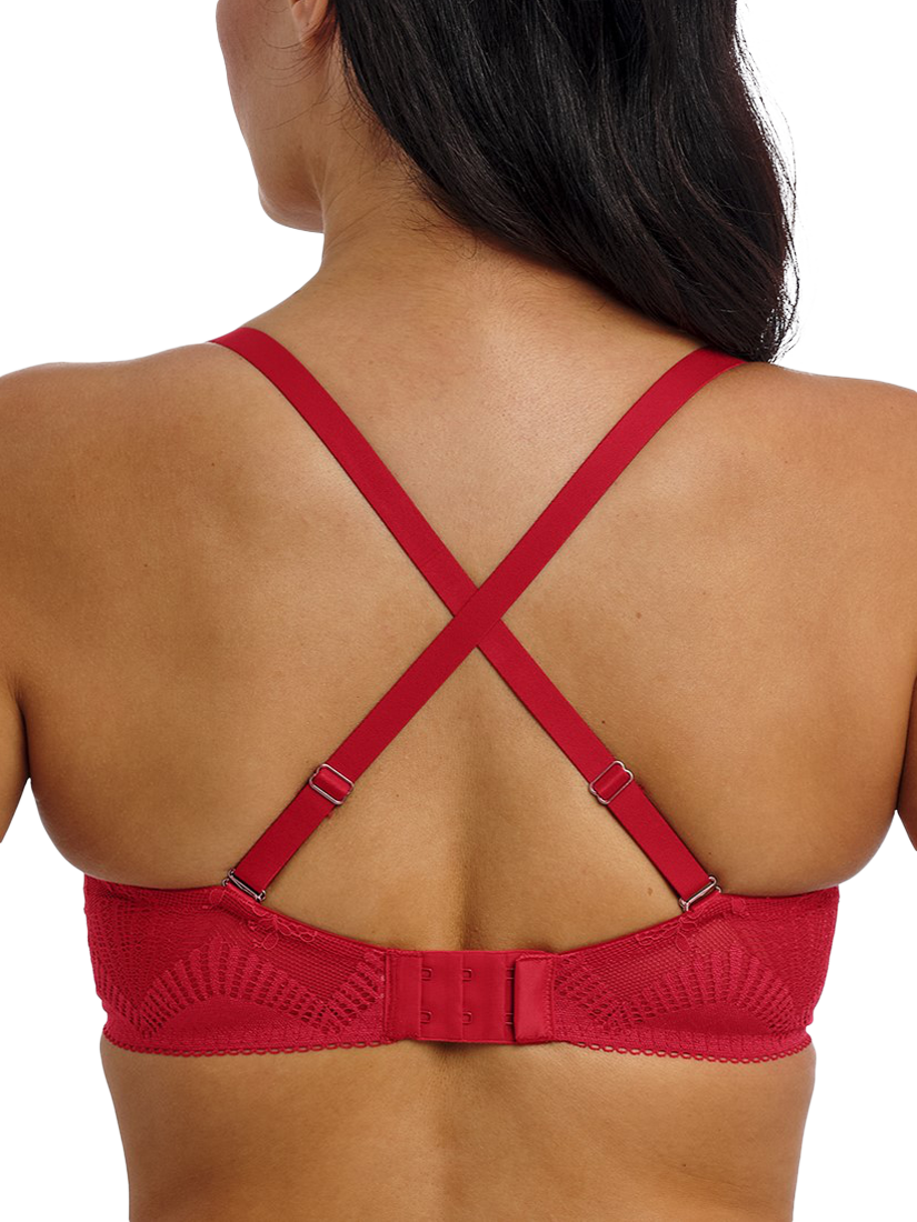 Product image 3 of 4, which shows Wacoal Sensu Lace Underwired Plunge Bra, Salsa, 32C