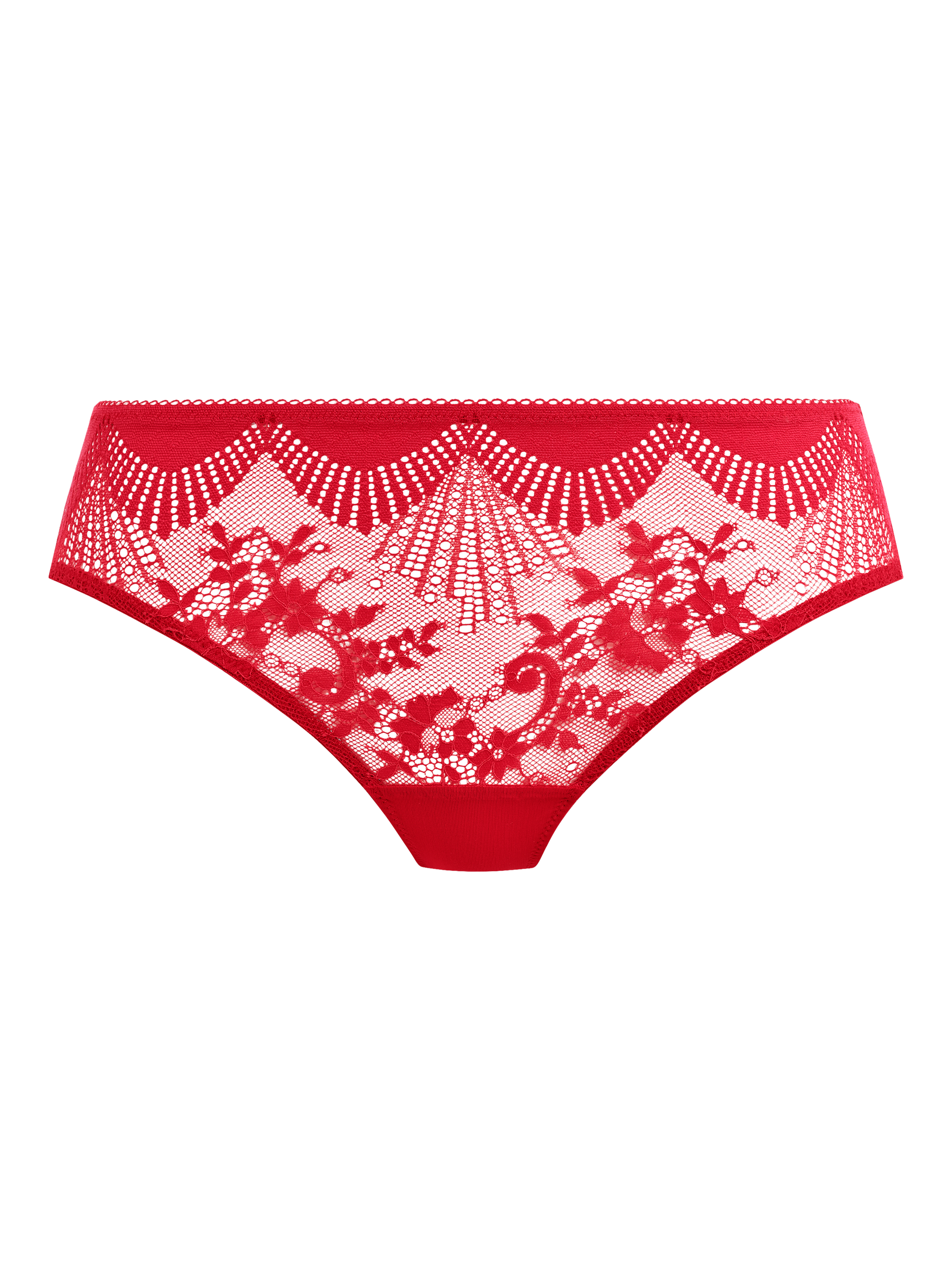 Product image 4 of 4, which shows Wacoal Sensu Lace Mid-Rise Knickers, Salsa, S