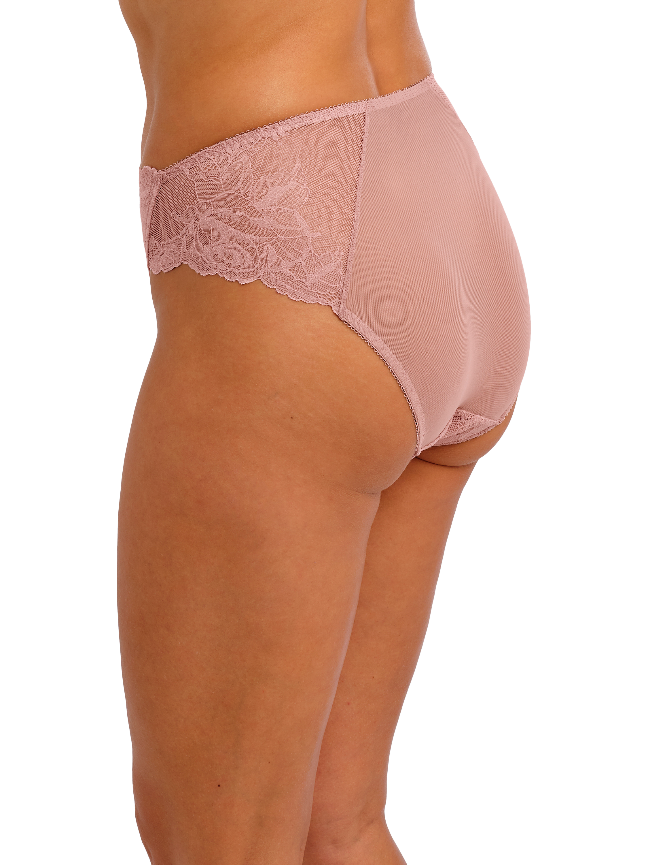Product image 2 of 6, which shows Wacoal Vivid Attraction High Leg Knickers, Woodrose, S