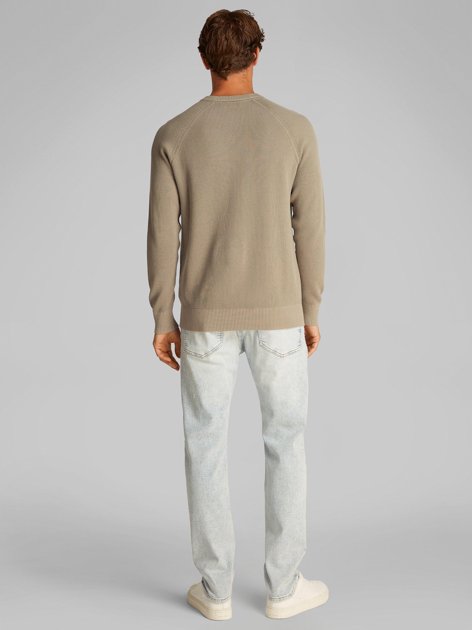 Product image 3 of 7, which shows Calvin Klein Jeans Cotton Crew Neck Jumper, Beige, S