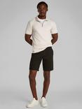 Calvin Klein Organic Cotton Regular Fit Short Sleeve Zip Neck Polo Shirt, Oatmeal