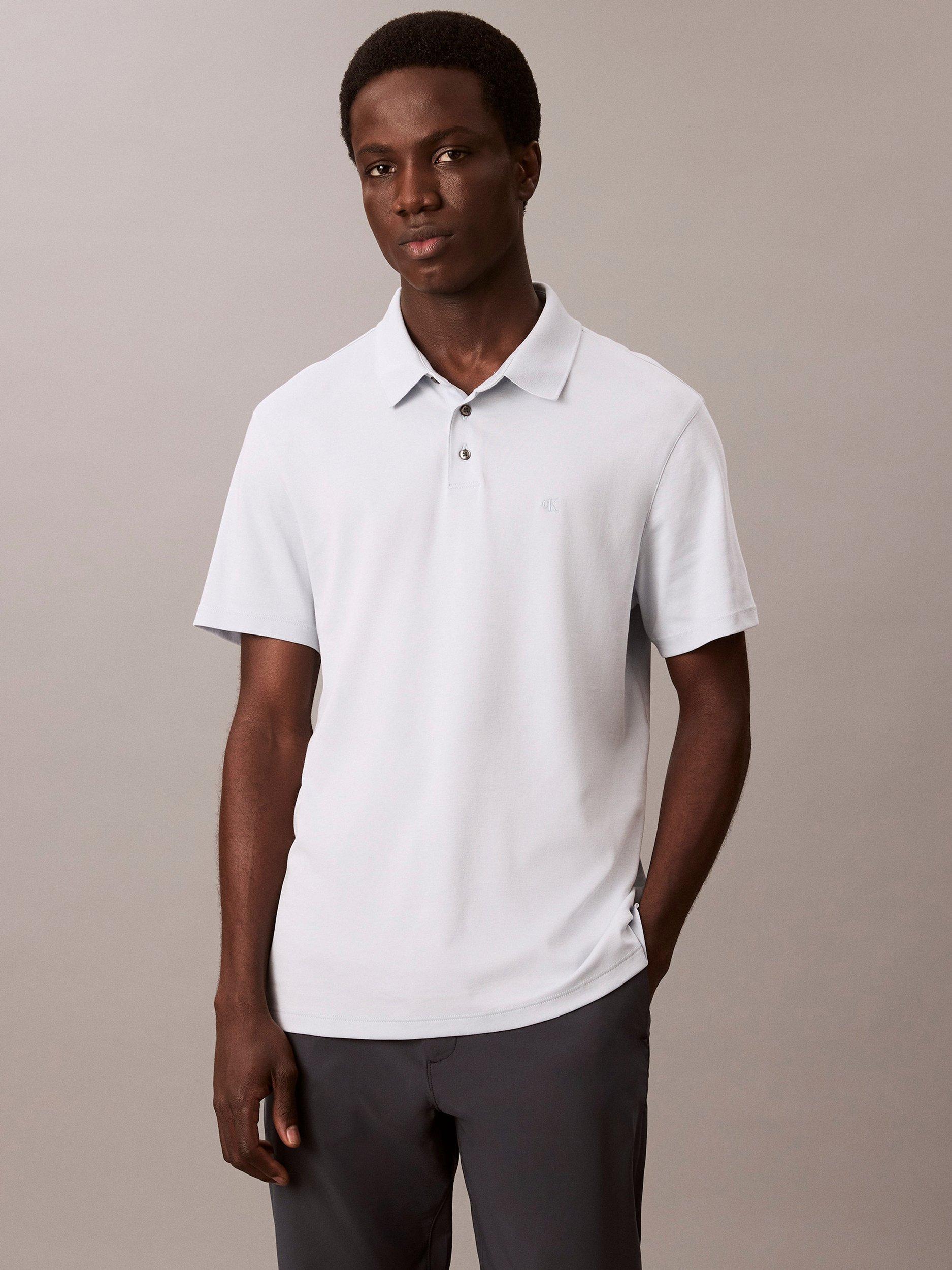 Product image 1 of 5, which shows Calvin Klein Pima Cotton Polo Shirt, Plein Air, XS