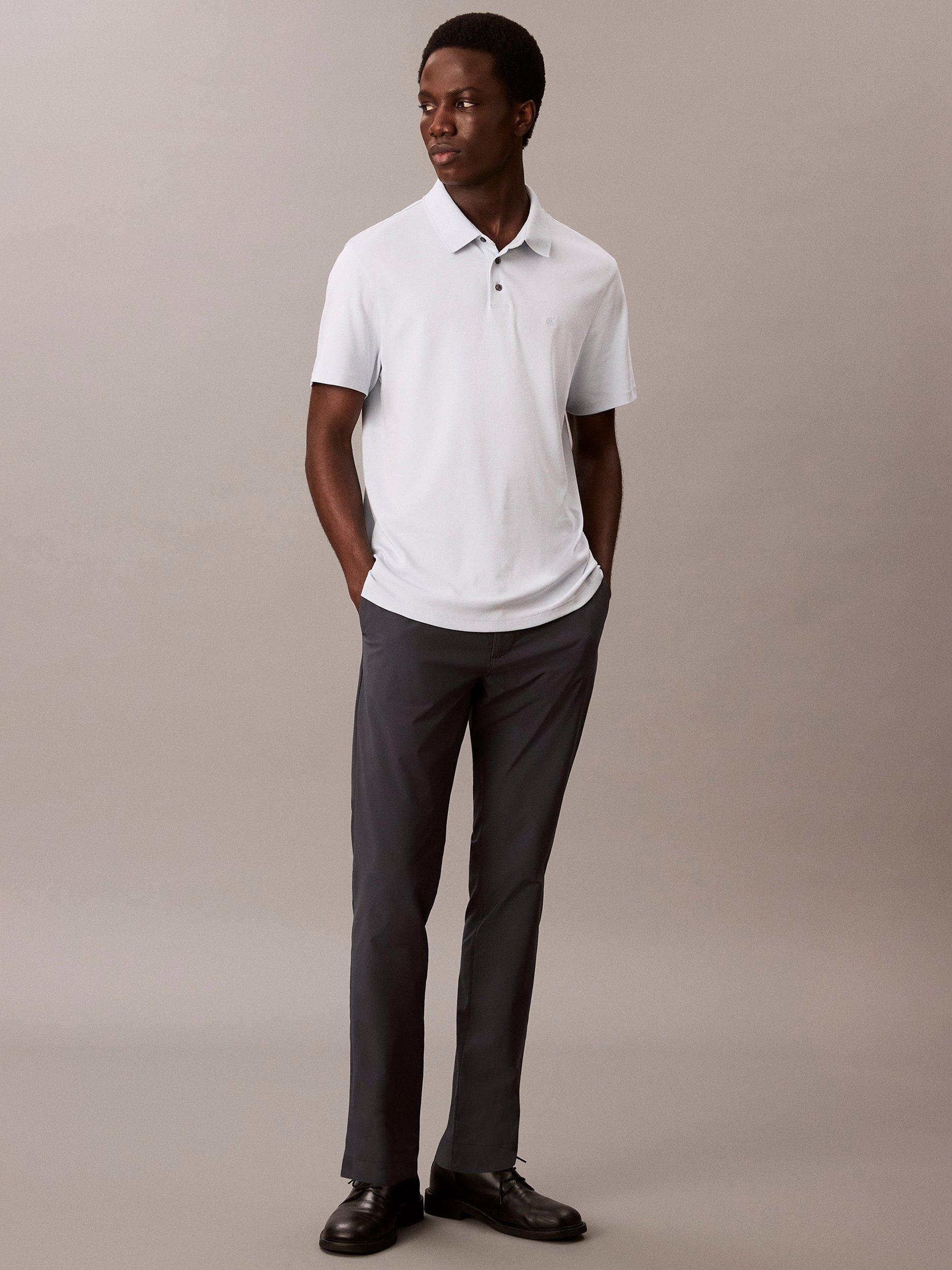 Product image 3 of 5, which shows Calvin Klein Pima Cotton Polo Shirt, Plein Air, XS