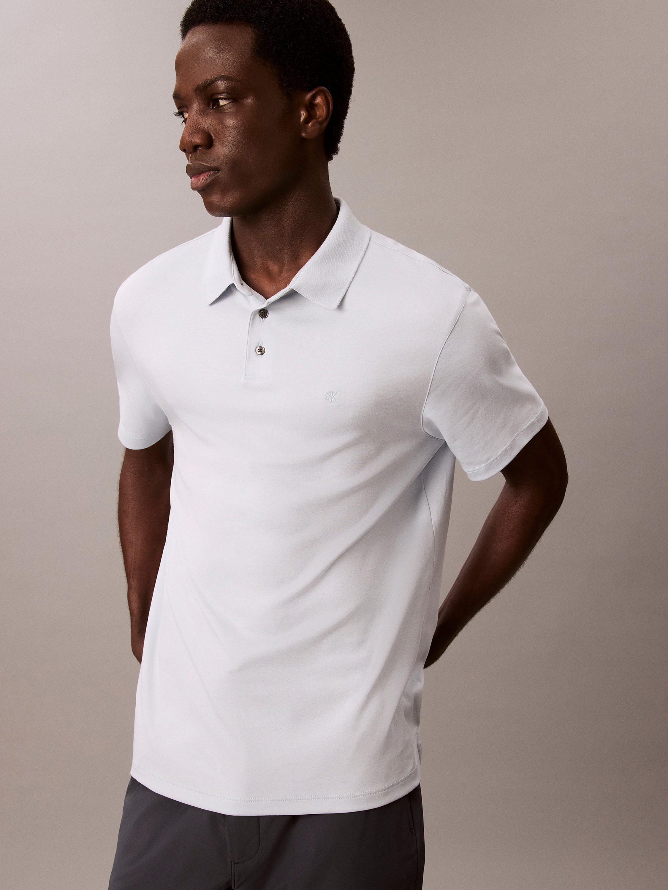 Product image 4 of 5, which shows Calvin Klein Pima Cotton Polo Shirt, Plein Air, XS