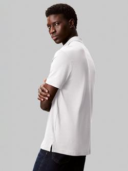 Calvin Klein Cotton Regular Fit Short Sleeve Logo Polo Shirt, Bright White - view 2, Bright White