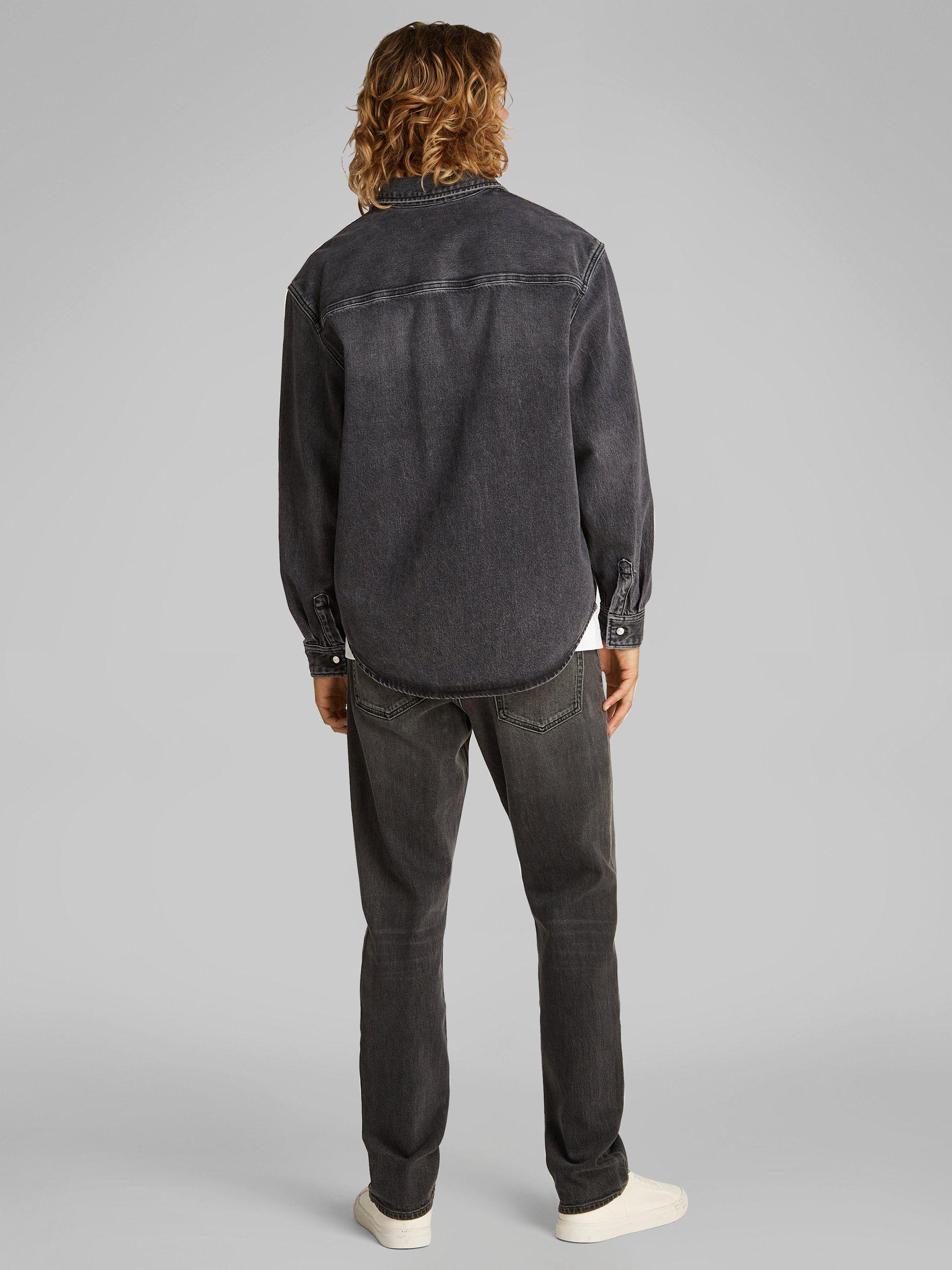 Product image 3 of 6, which shows Calvin Klein Relaxed Denim Shirt, Black, XS