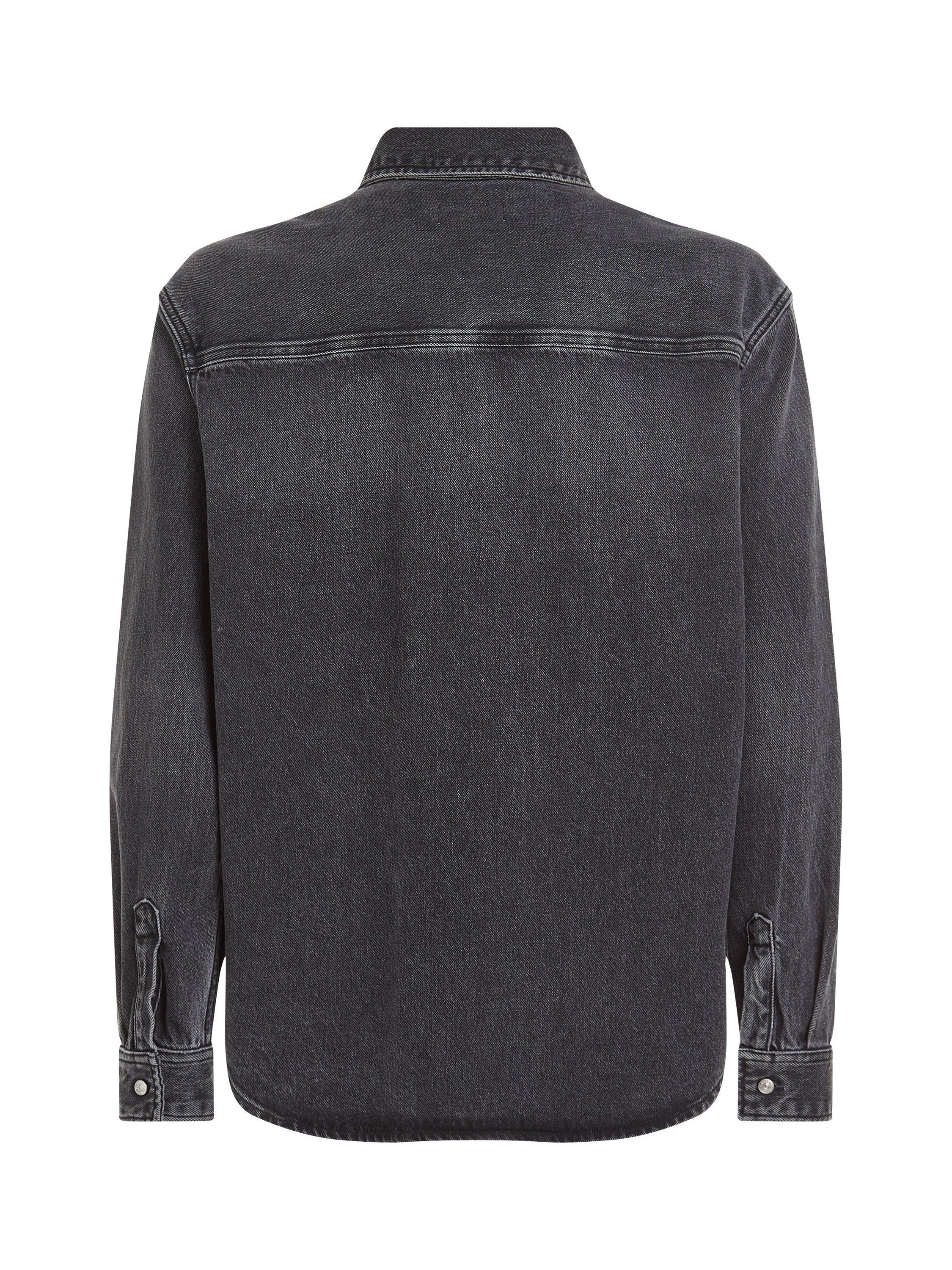 Product image 6 of 6, which shows Calvin Klein Relaxed Denim Shirt, Black, XS