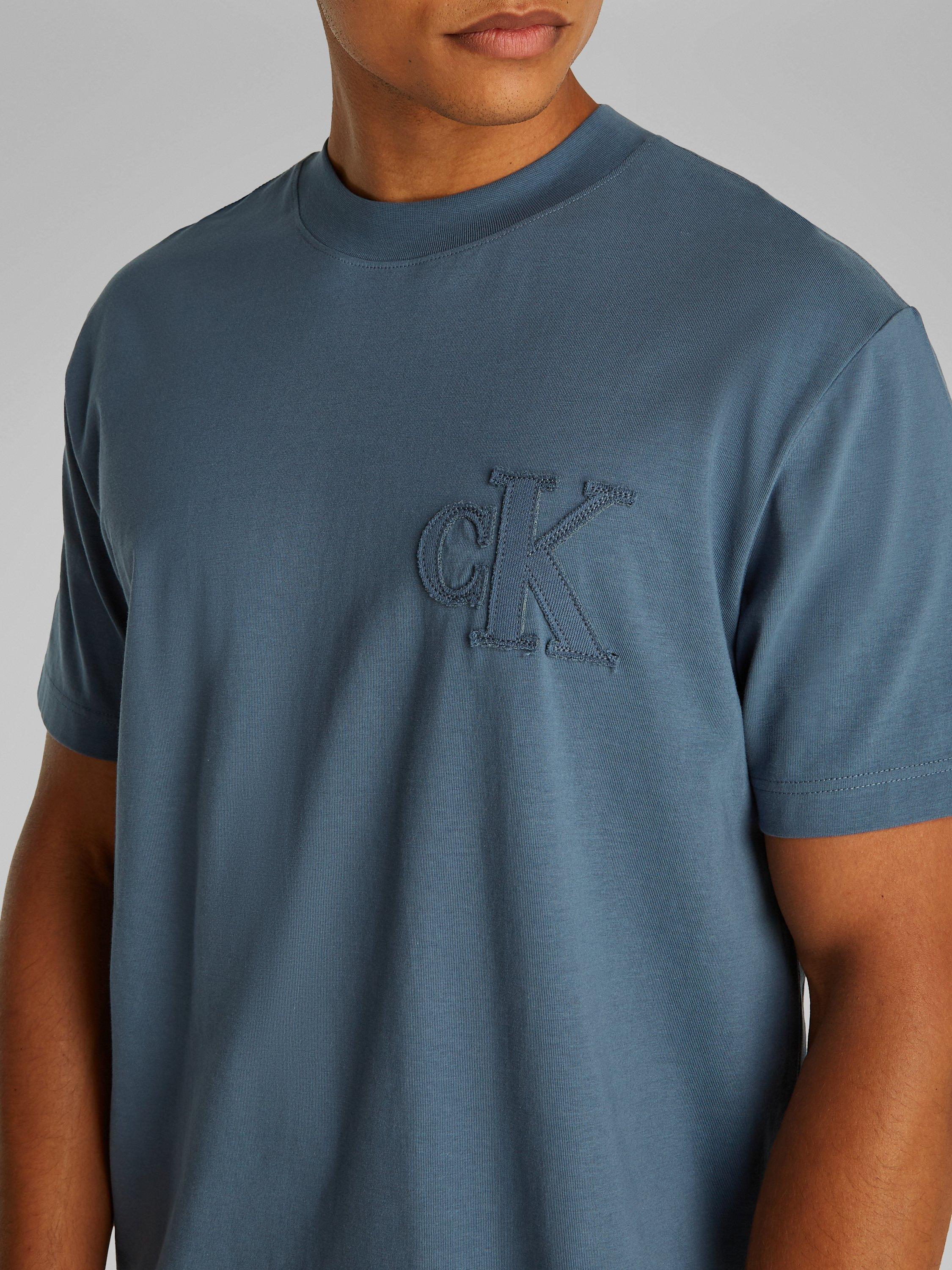 Product image 4 of 6, which shows Calvin Klein Jeans Cotton Applique Regular Fit T-Shirt, Vintage Indigo, S