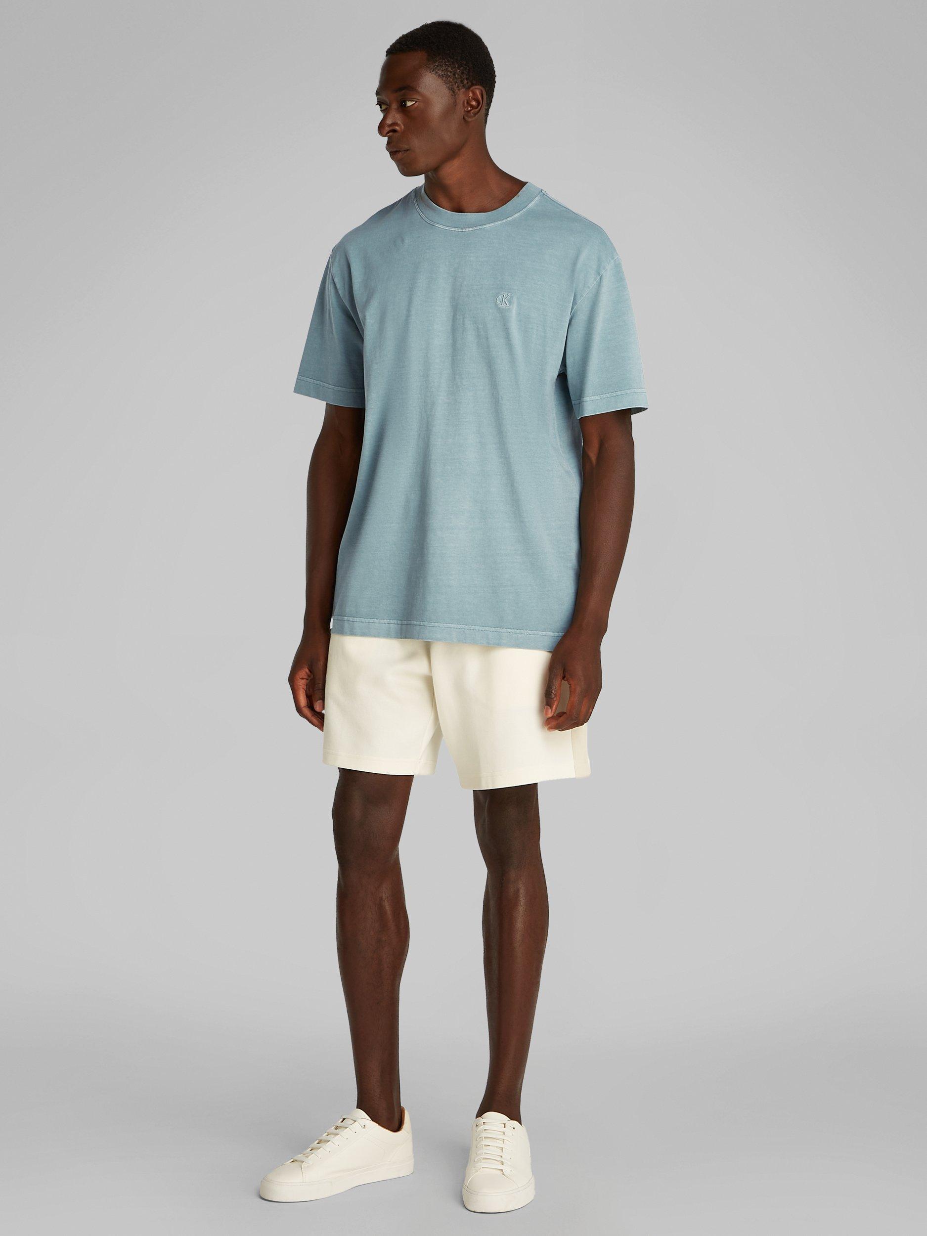 Product image 2 of 7, which shows Calvin Klein Cotton Regular Fit Short Sleeve Applique Logo T-Shirt, Trooper, XS
