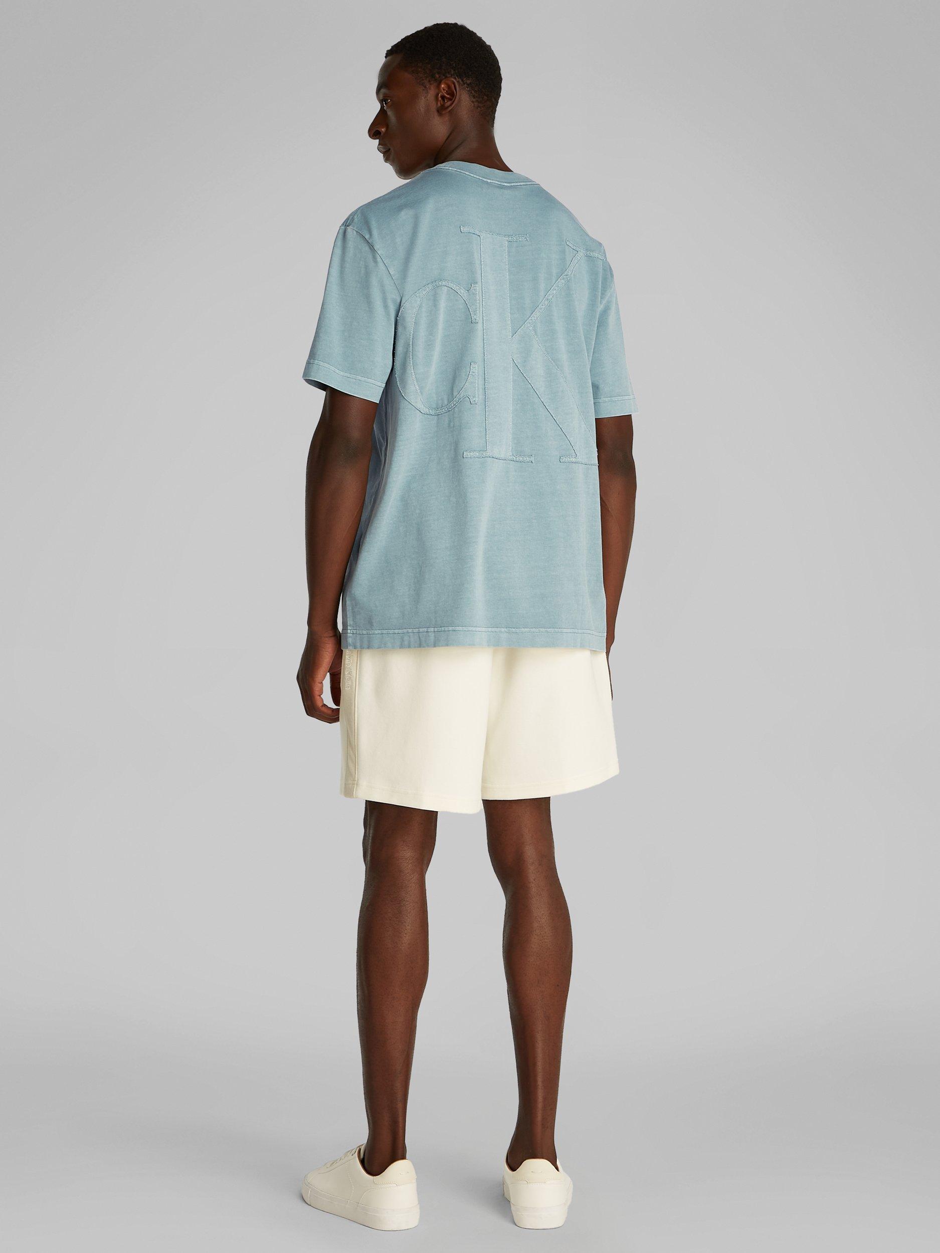 Product image 3 of 7, which shows Calvin Klein Cotton Regular Fit Short Sleeve Applique Logo T-Shirt, Trooper, XS