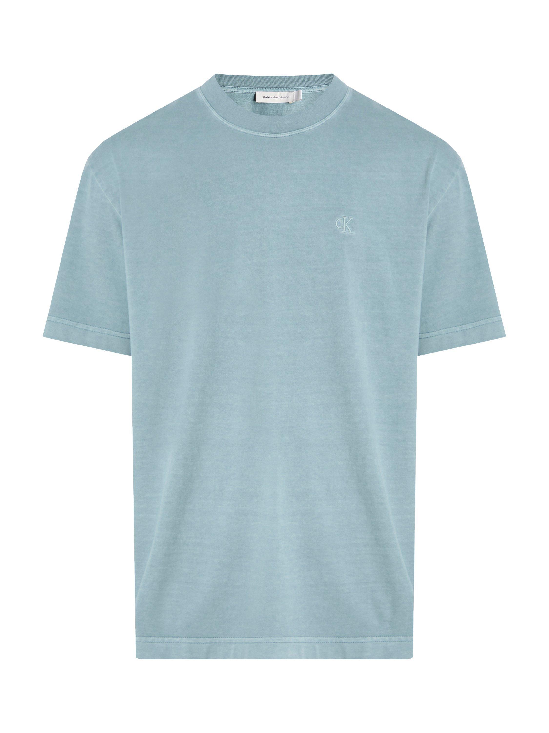 Product image 6 of 7, which shows Calvin Klein Cotton Regular Fit Short Sleeve Applique Logo T-Shirt, Trooper, XS