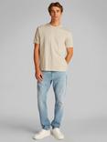 Calvin Klein Jeans Cotton Applique Regular Fit T-Shirt, Oatmeal