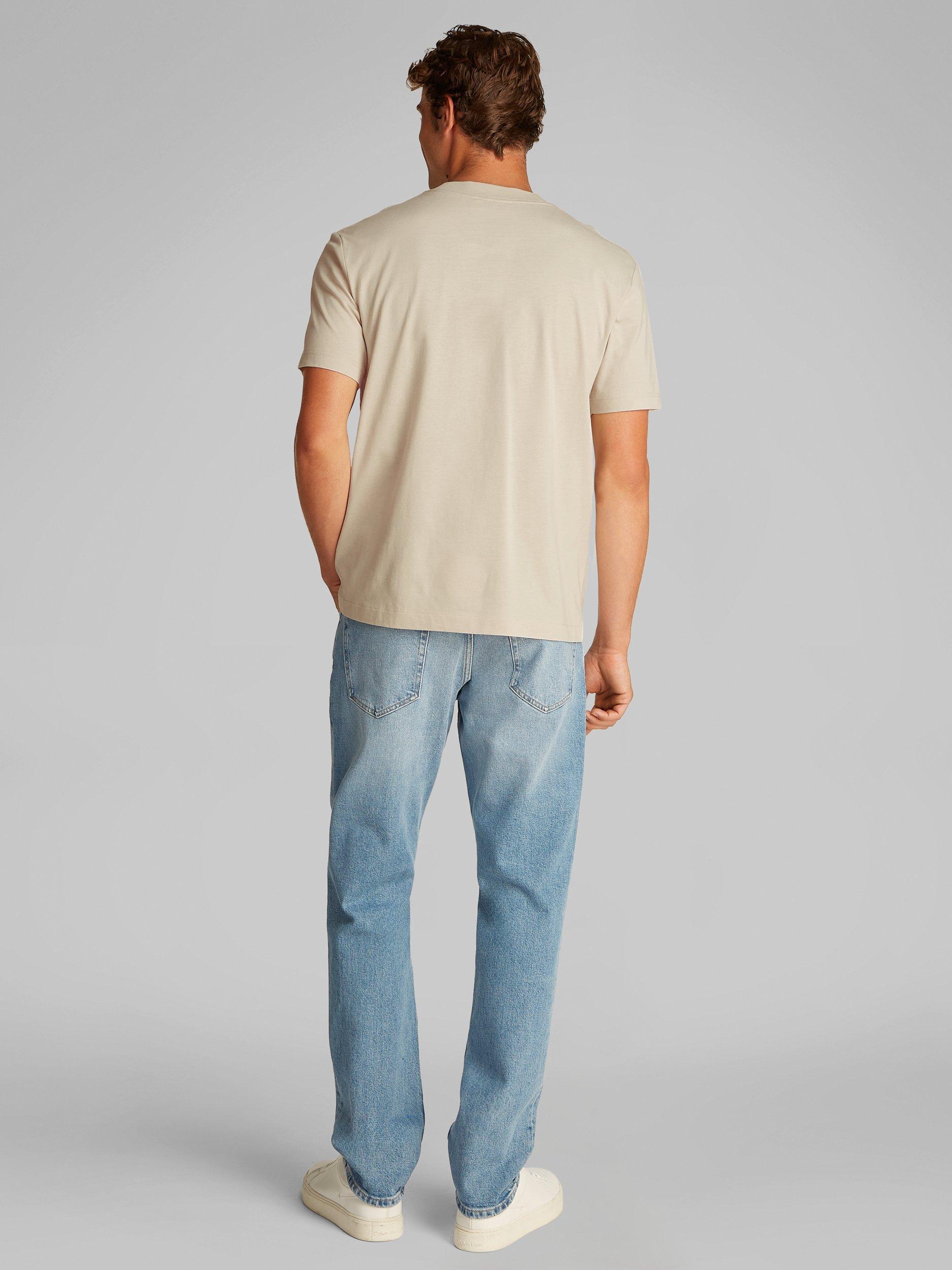 Product image 3 of 6, which shows Calvin Klein Jeans Cotton Applique Regular Fit T-Shirt, Oatmeal, S