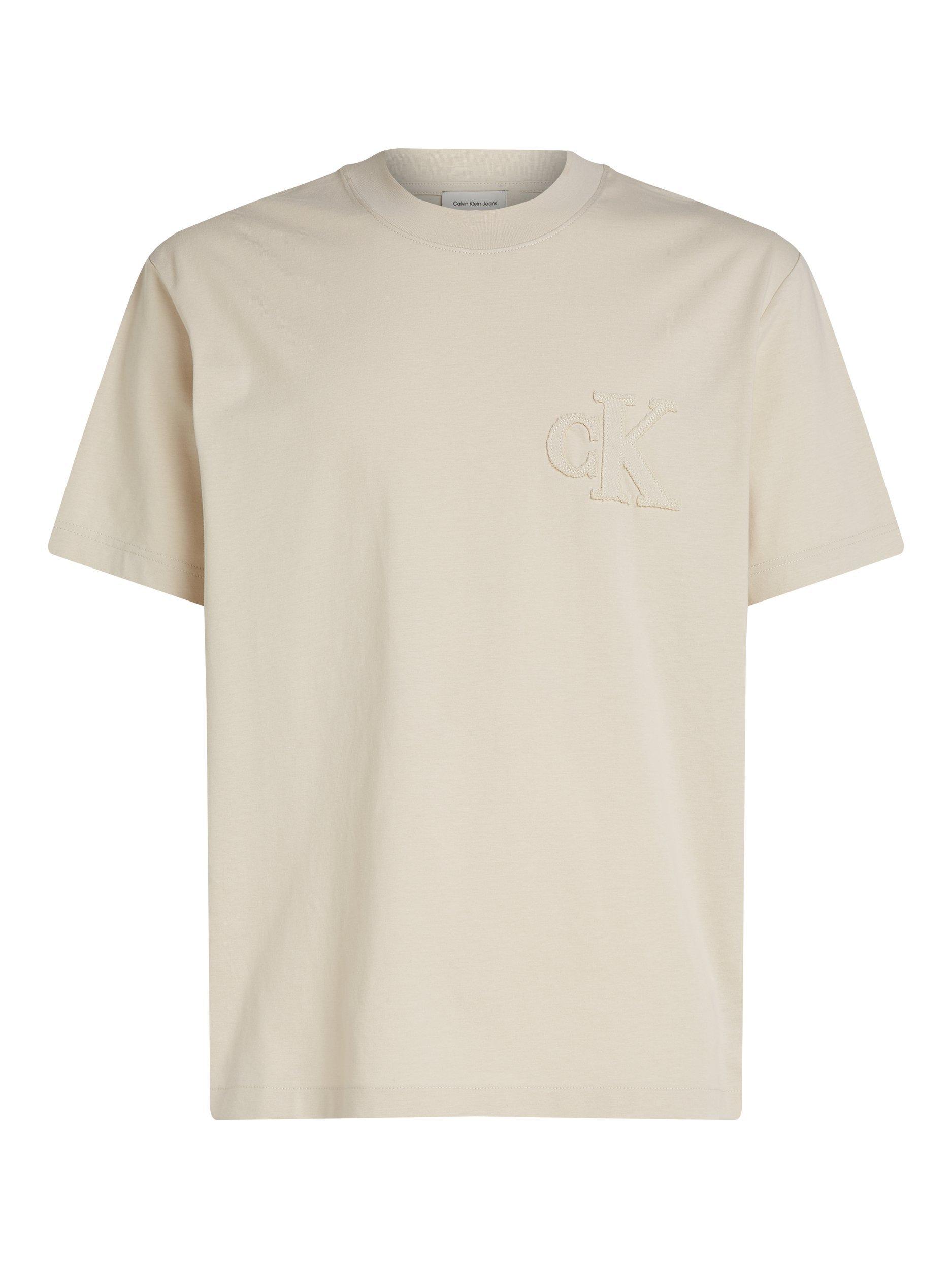 Product image 5 of 6, which shows Calvin Klein Jeans Cotton Applique Regular Fit T-Shirt, Oatmeal, S