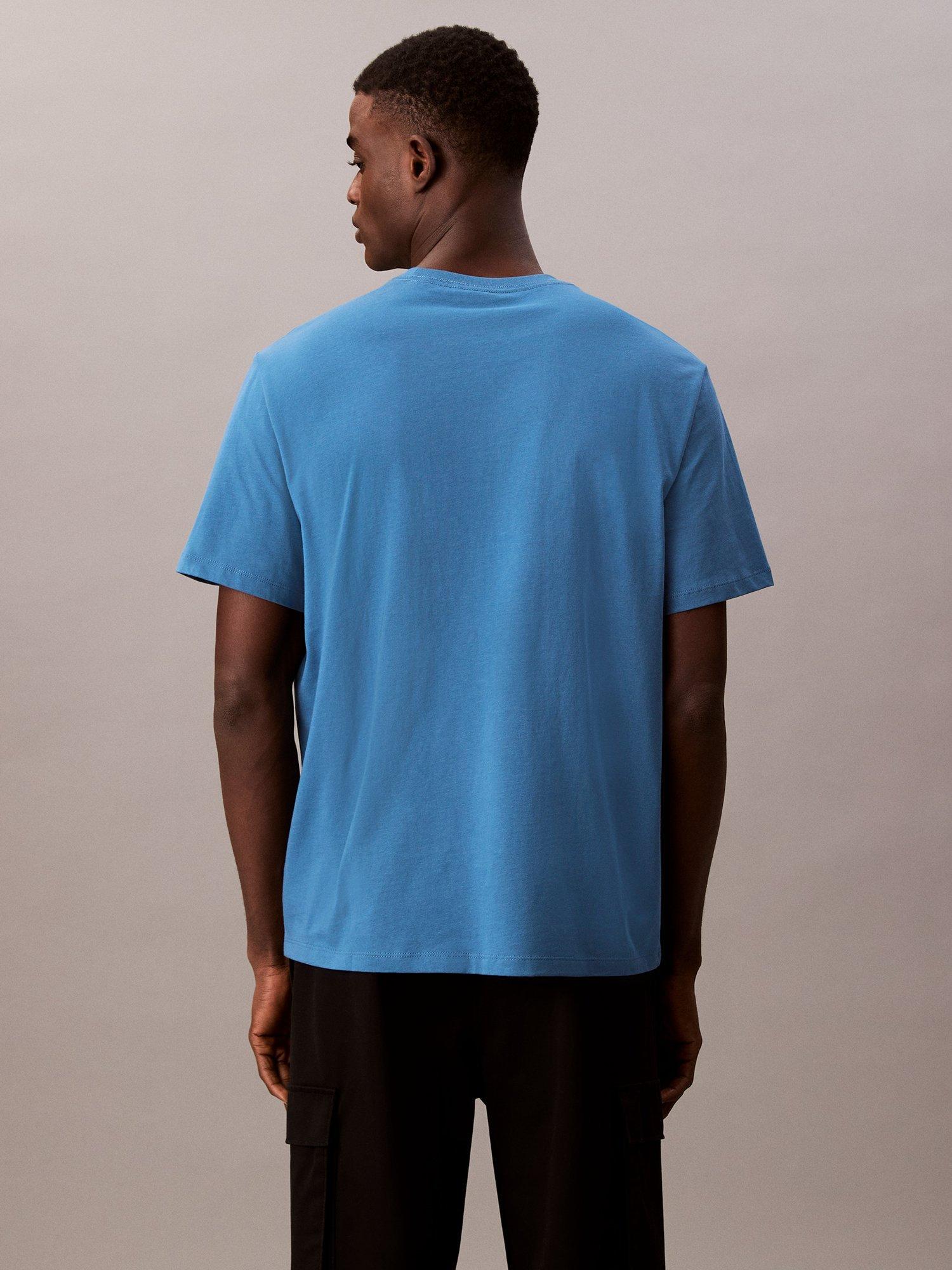 Product image 2 of 5, which shows Calvin Klein Mono Logo Cotton T-Shirt, Bayside Blue, XS