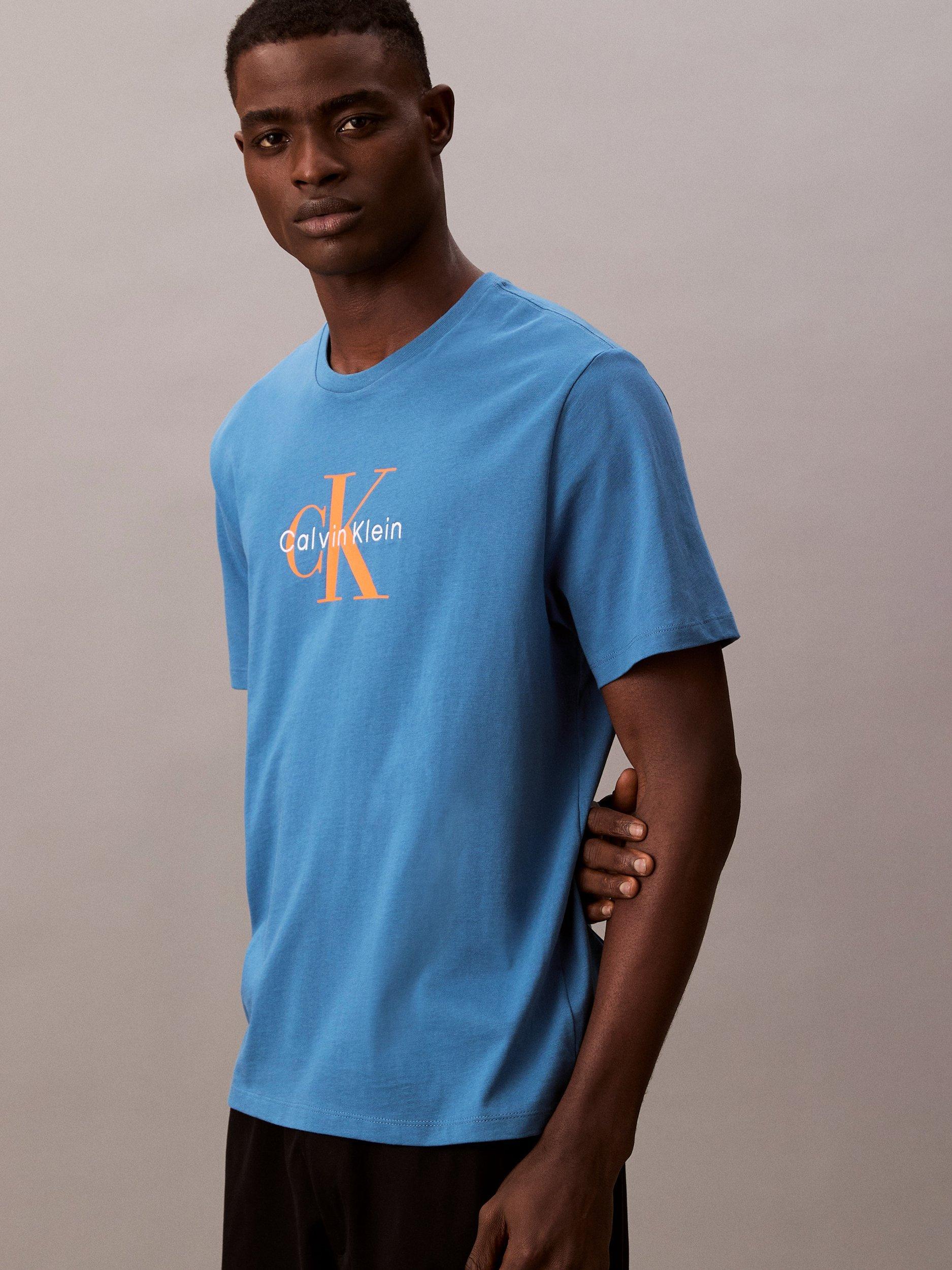 Product image 4 of 5, which shows Calvin Klein Mono Logo Cotton T-Shirt, Bayside Blue, XS