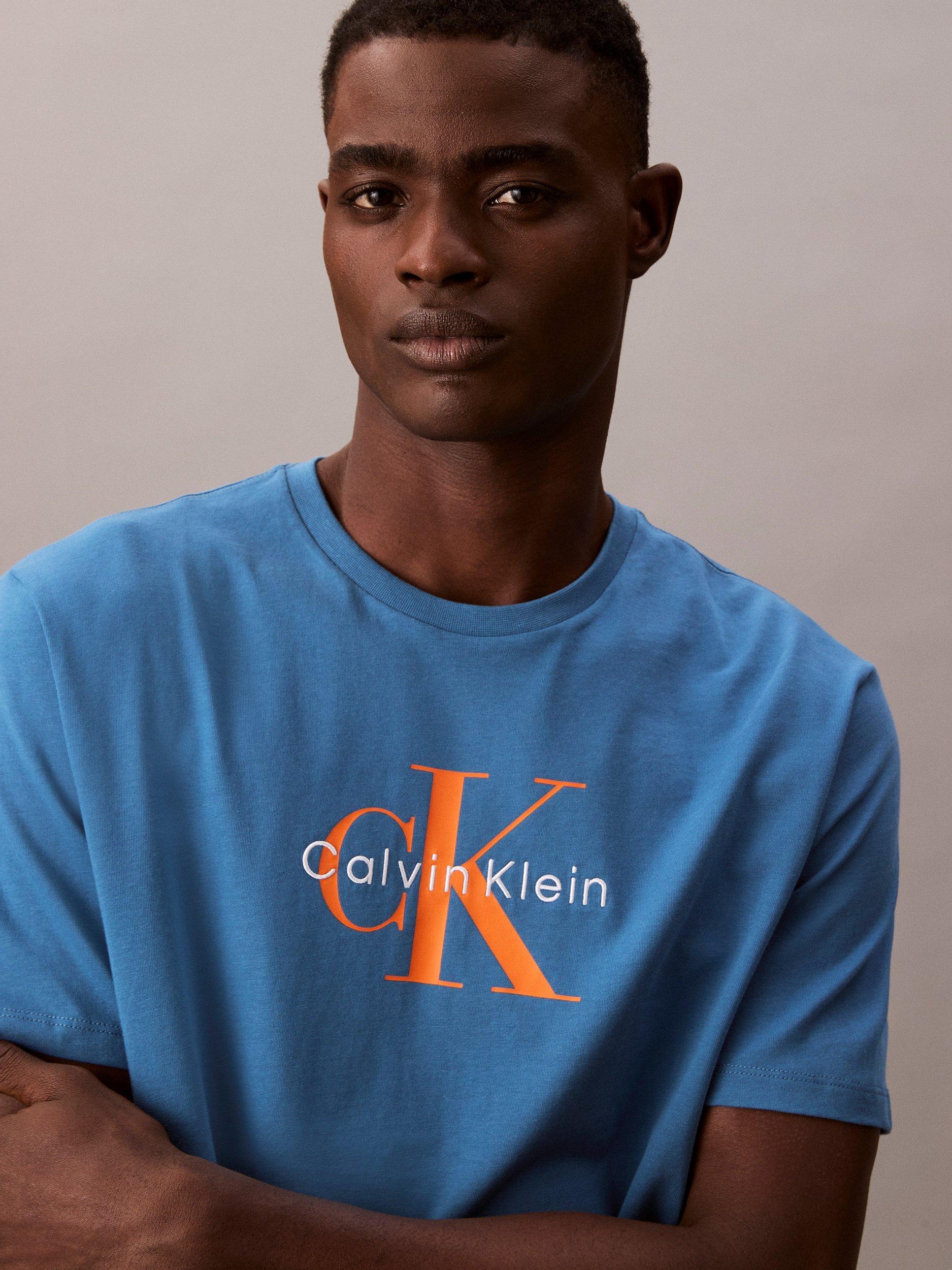 Product image 5 of 5, which shows Calvin Klein Mono Logo Cotton T-Shirt, Bayside Blue, XS