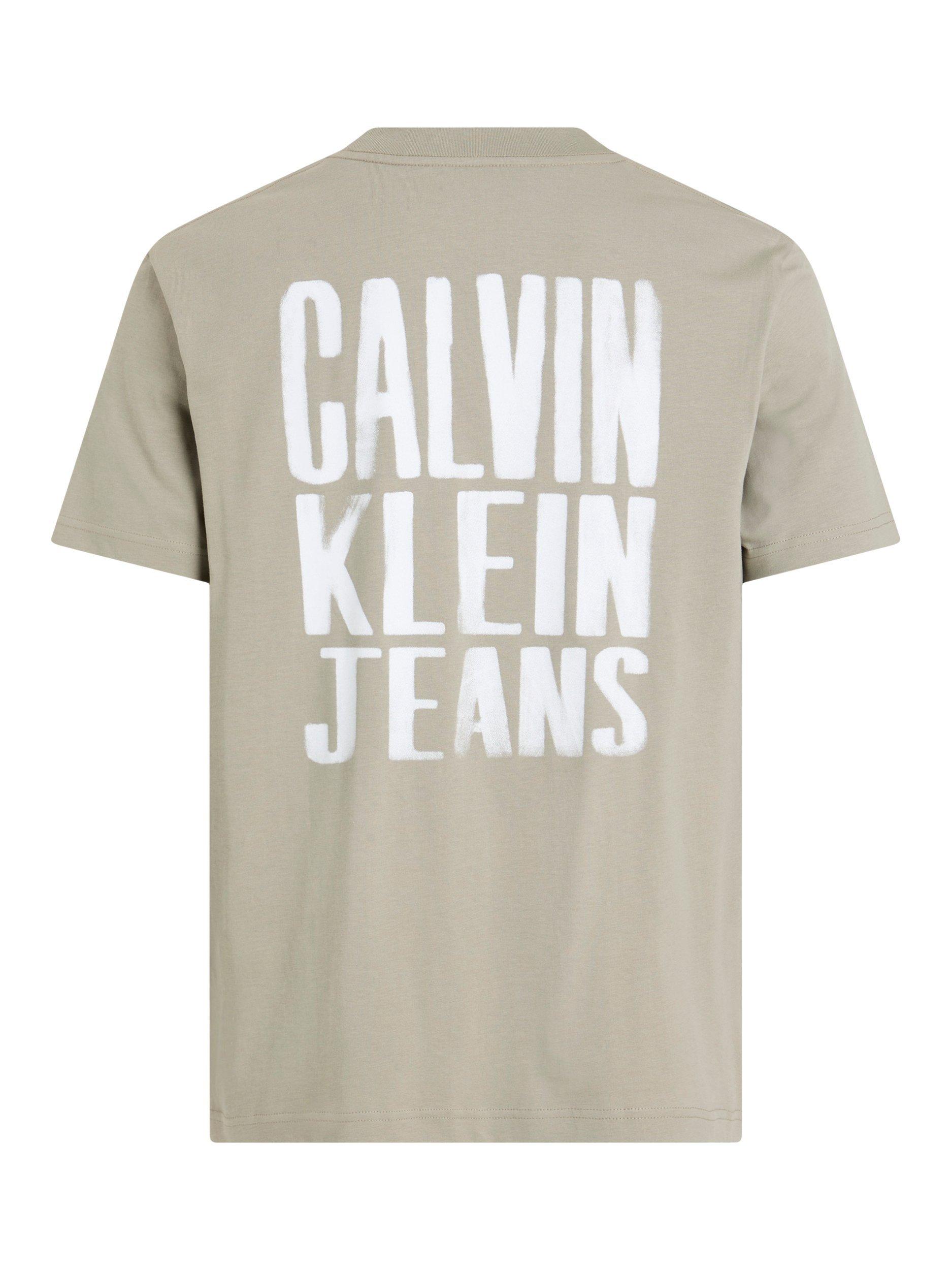 Product image 8 of 8, which shows Calvin Klein Jeans Cotton Regular Fit Short Sleeve Painted Logo T-Shirt, Laurel Oak, XS