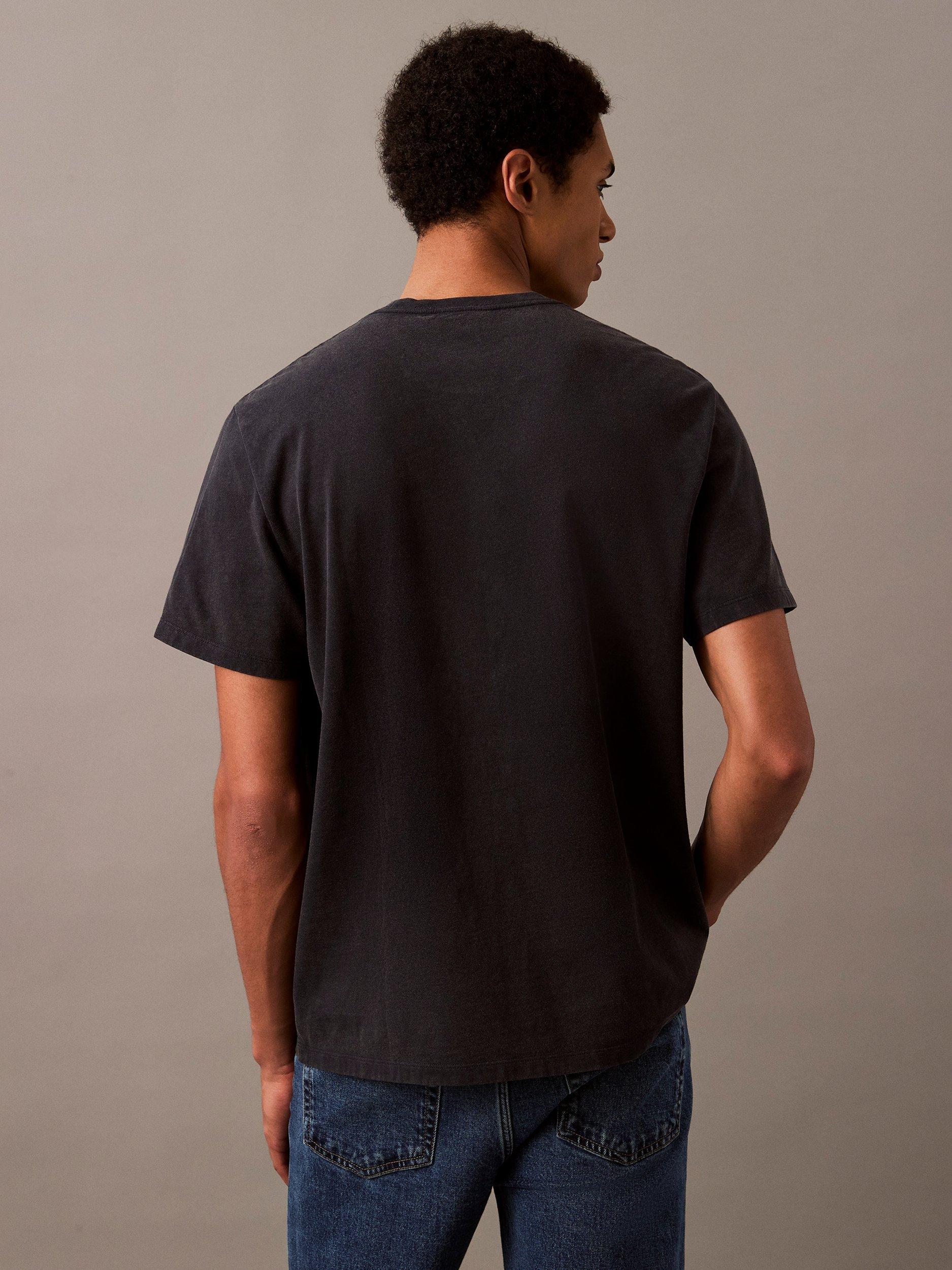 Product image 2 of 3, which shows Calvin Klein Jeans Cotton Regular Fit Short Sleeve Logo T-Shirt, Sky Captain, XS